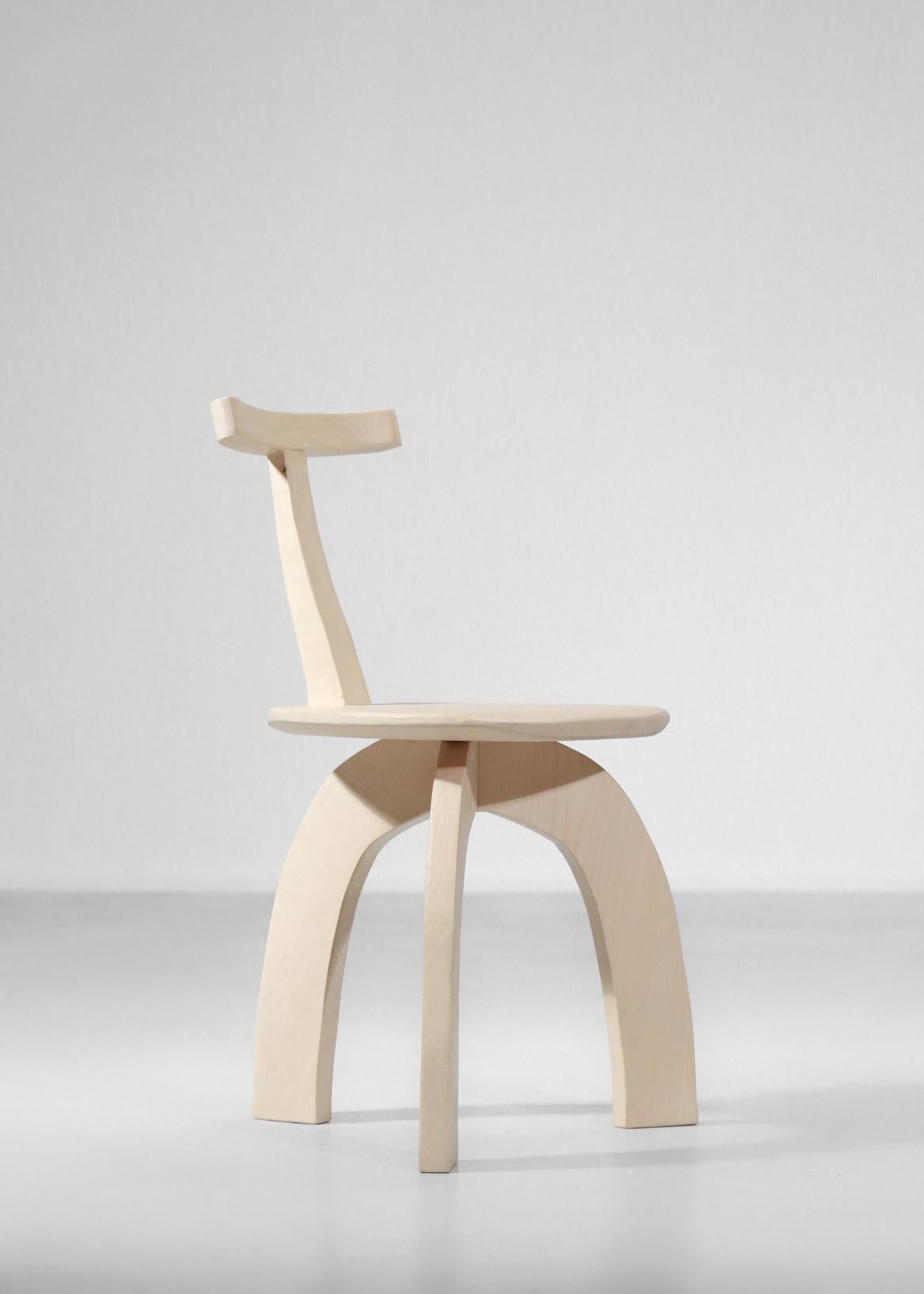 Artisanal Modern 80/20 Oak or Sycamore Chair Created by Vincent Vincent For Sale 5
