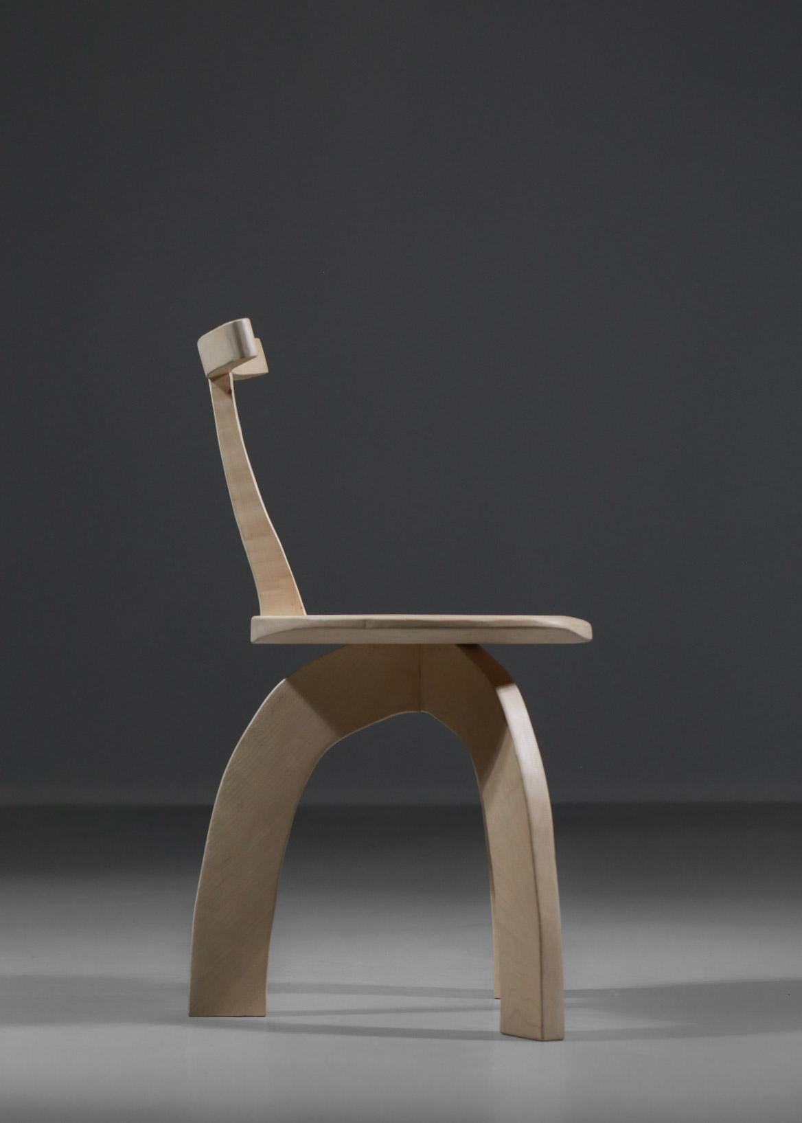 Organic Modern Artisanal Modern 80/20 Oak or Sycamore Chair Created by Vincent Vincent For Sale