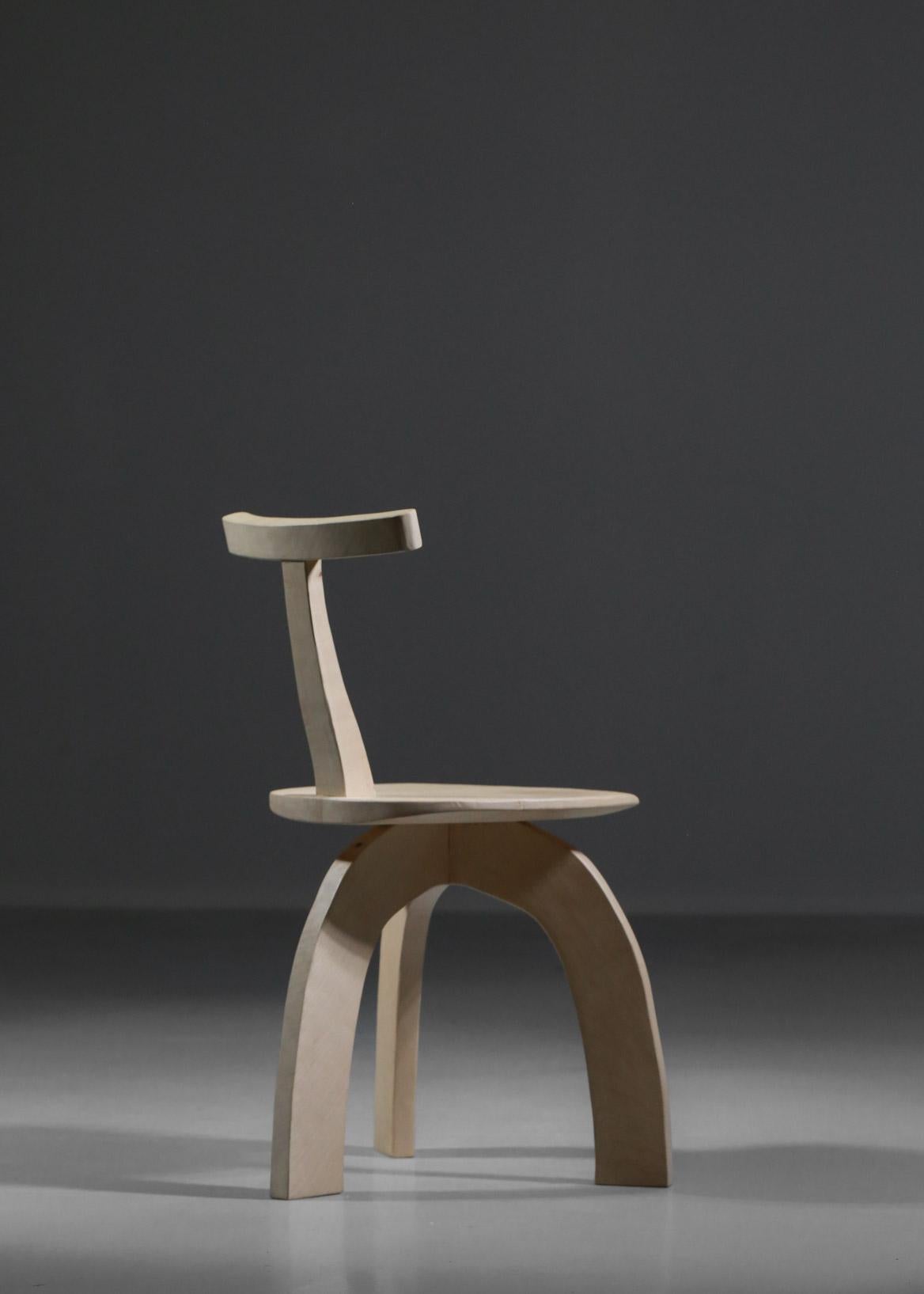 Artisanal Modern 80/20 Oak or Sycamore Chair Erstellt von Vincent Vincent (Französisch) im Angebot