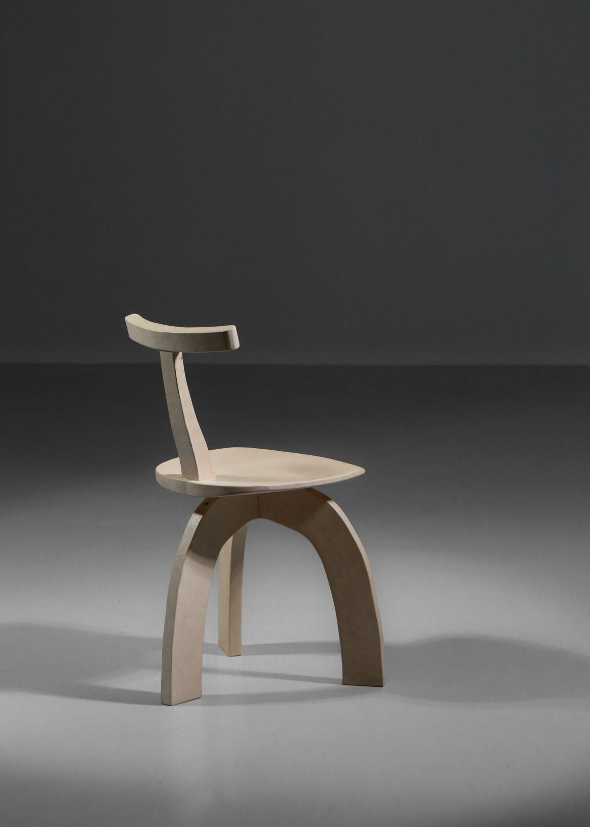 Contemporary Artisanal Modern 80/20 Oak or Sycamore Chair Created by Vincent Vincent For Sale