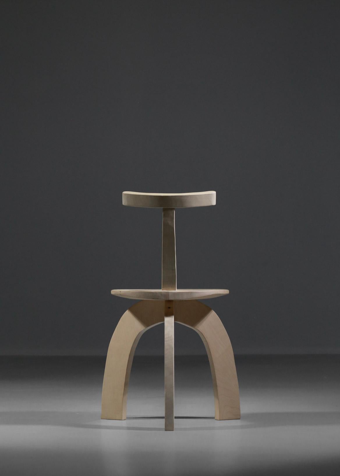 Artisanal Modern 80/20 Oak or Sycamore Chair Created by Vincent Vincent For Sale 2