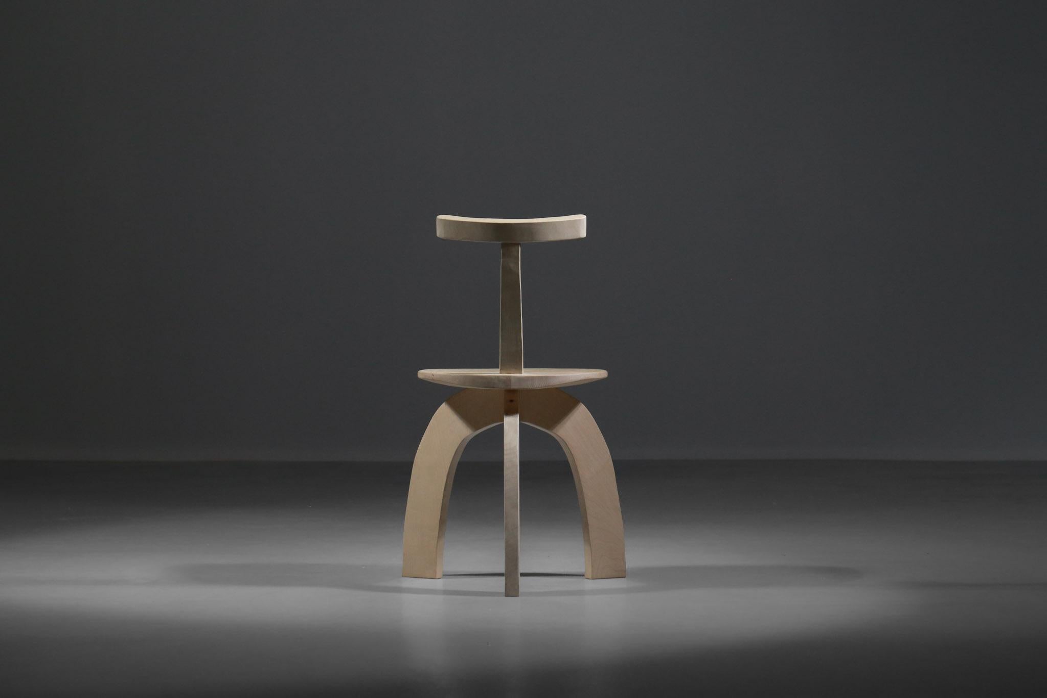 Artisanal Modern 80/20 Oak or Sycamore Chair Created by Vincent Vincent For Sale 3