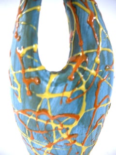 Artisanal Modernist French Ceramic Sculptural Vase Vallauris, 1965
