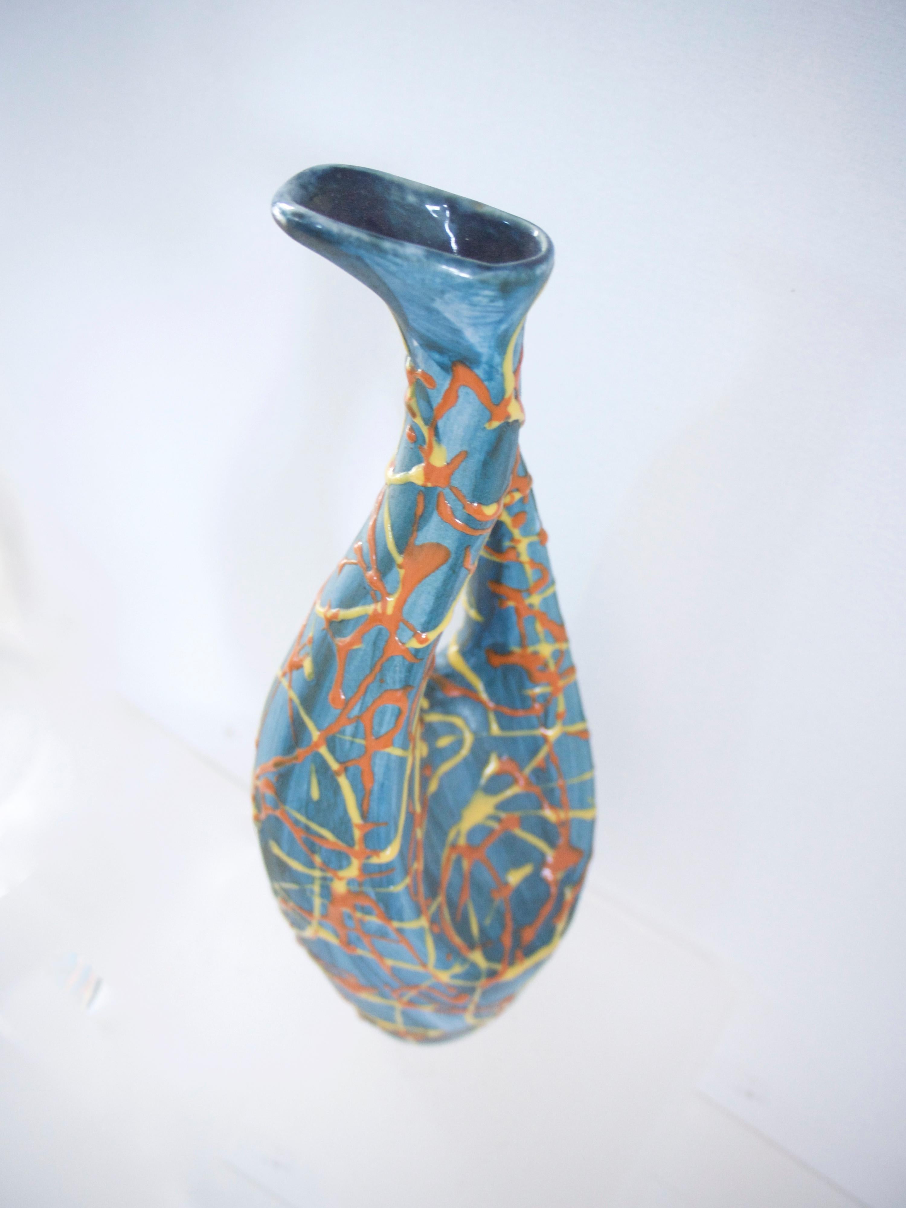 Artisanal Modernist French Ceramic Sculptural Vase Vallauris, 1965 For Sale 1