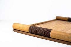 Artisanal Plywood and Cord Kitchen Tray, Minimal Japanese Style, France 1960s