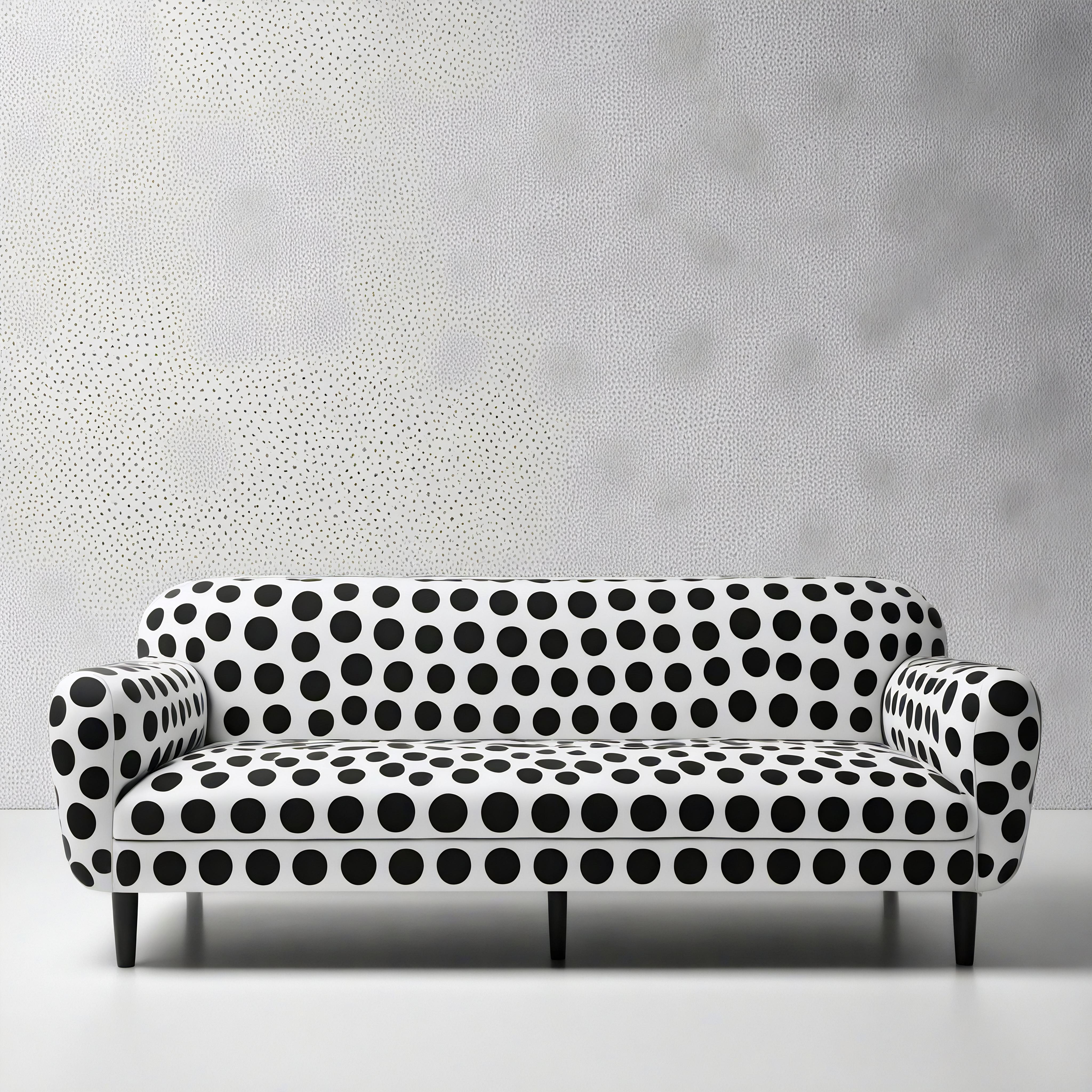 
Entrez dans un monde d'expression artistique avec notre canapé à pois inspiré de Yayoi Kusama. S'inspirant de l'esprit avant-gardiste des célèbres designs de Kusama, ce canapé fabriqué à la main est un chef-d'œuvre visuel présentant un motif
