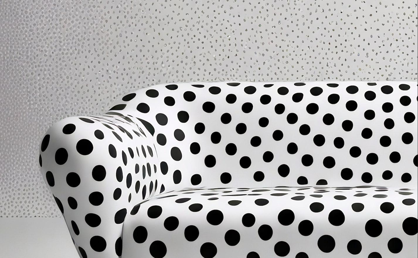 Sofá Artisanal Polkadot Negro 3 Plazas Indio en venta
