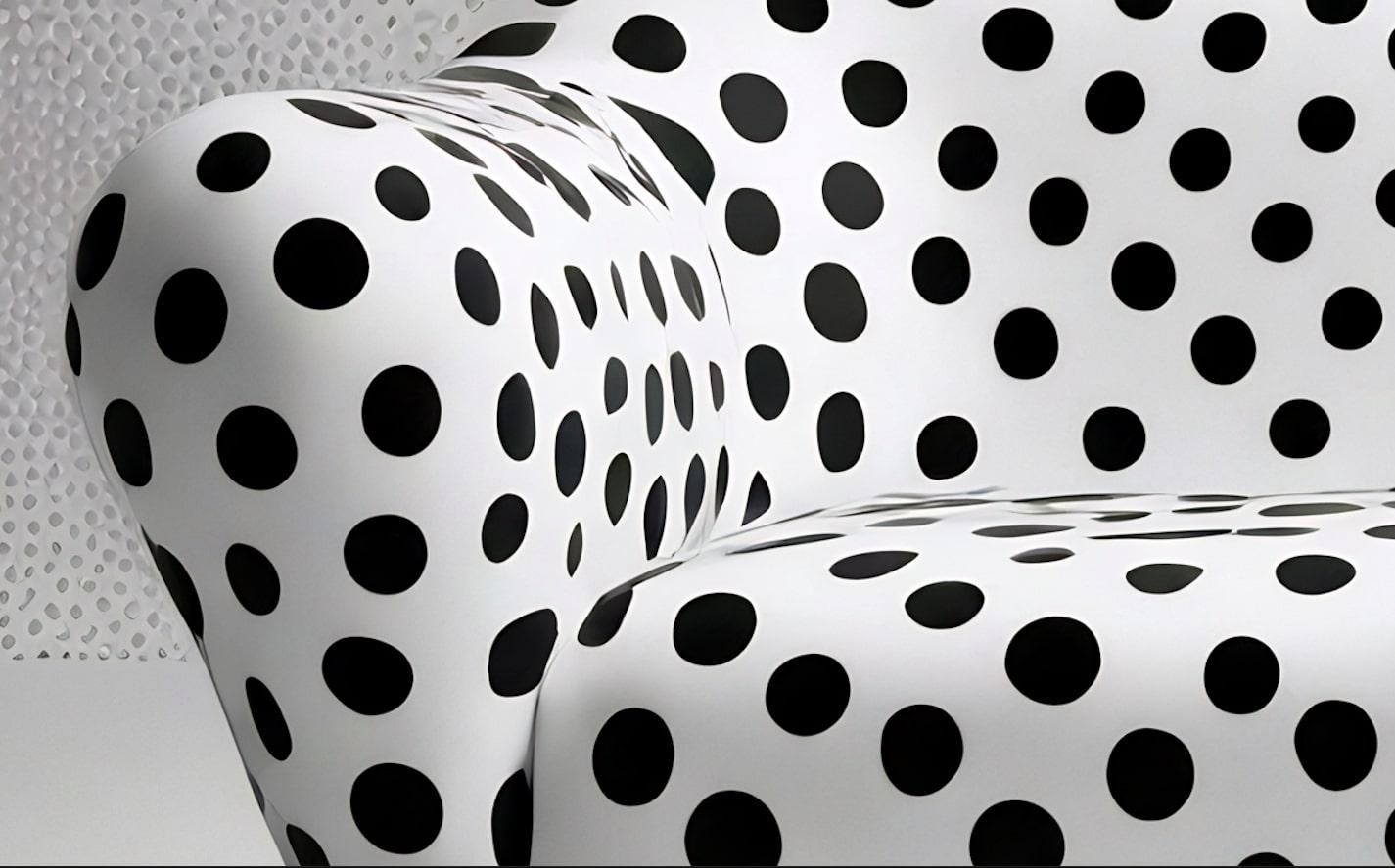 Sofá Artisanal Polkadot Negro 3 Plazas en Nuevo estado para la venta en New York, NY