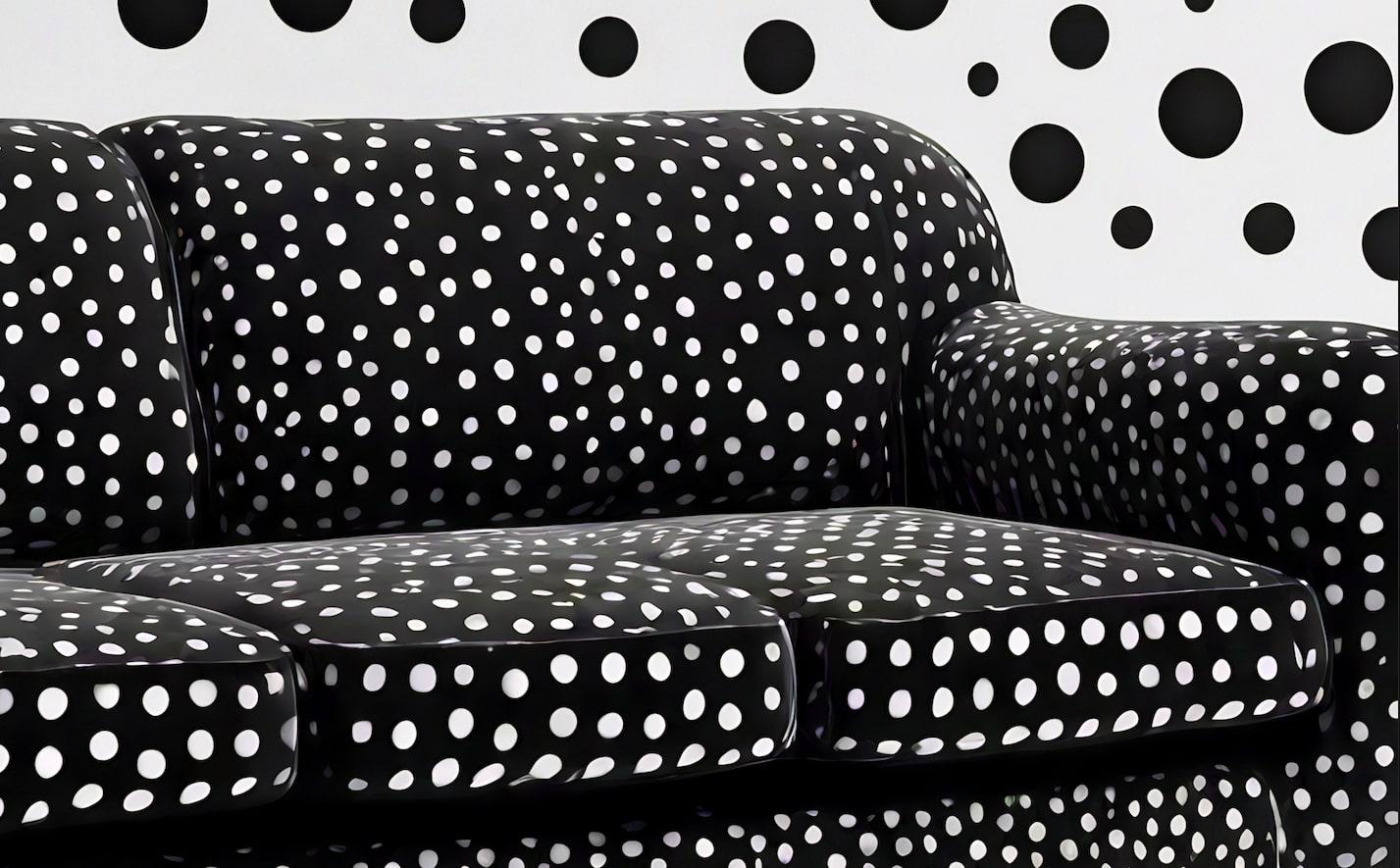 Divano a 3 posti Artisanal Polkadot Nero In condizioni Nuovo in vendita a New York, NY