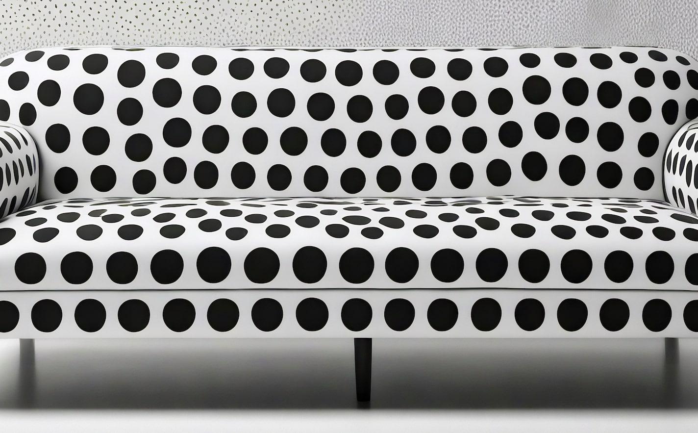 Canapé artisanal Polkadot Black 3 Seater Neuf - En vente à New York, NY