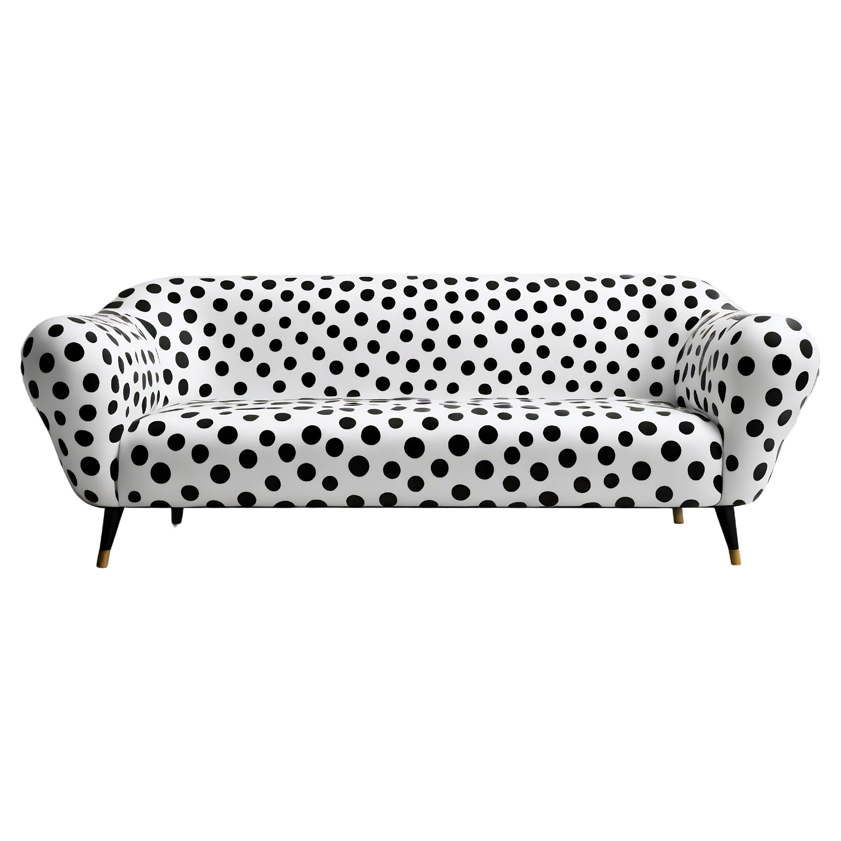 Canapé artisanal Polkadot Black 3 Seater