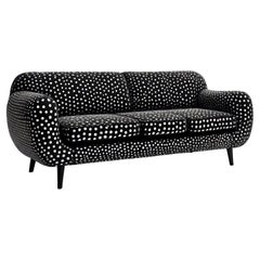 Canapé artisanal Polkadot Black 3 Seater