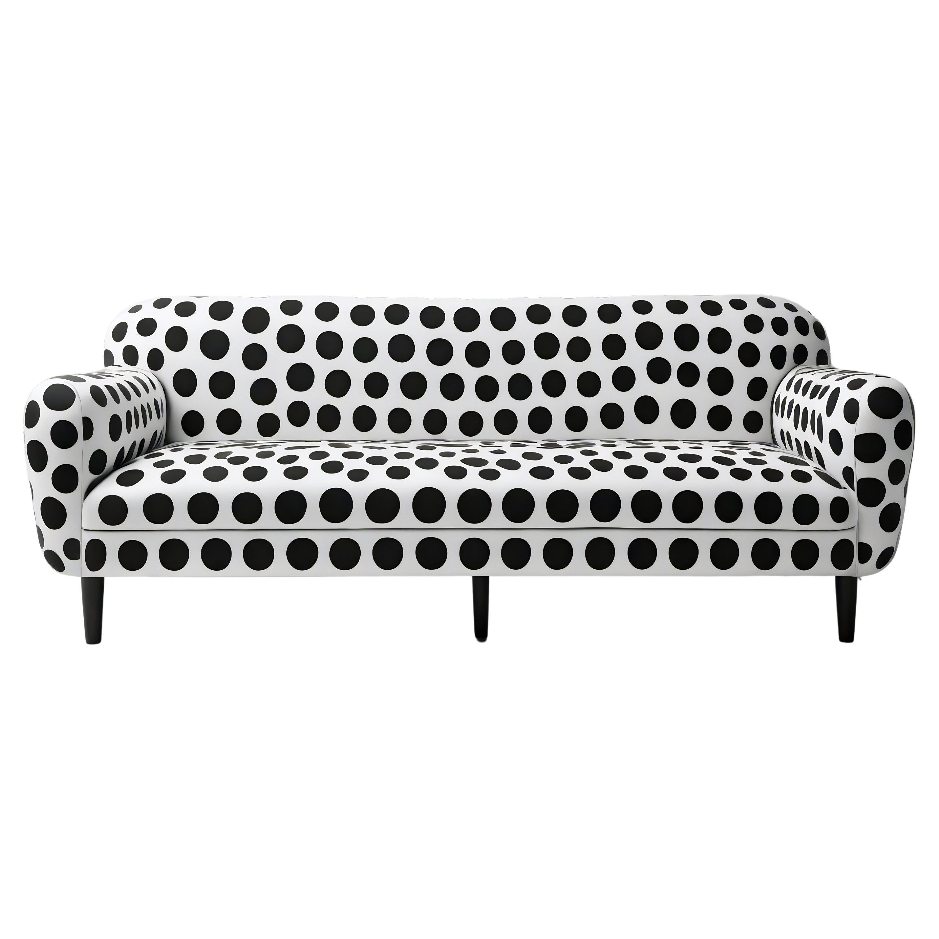 Sofá Artisanal Polkadot Negro 3 Plazas