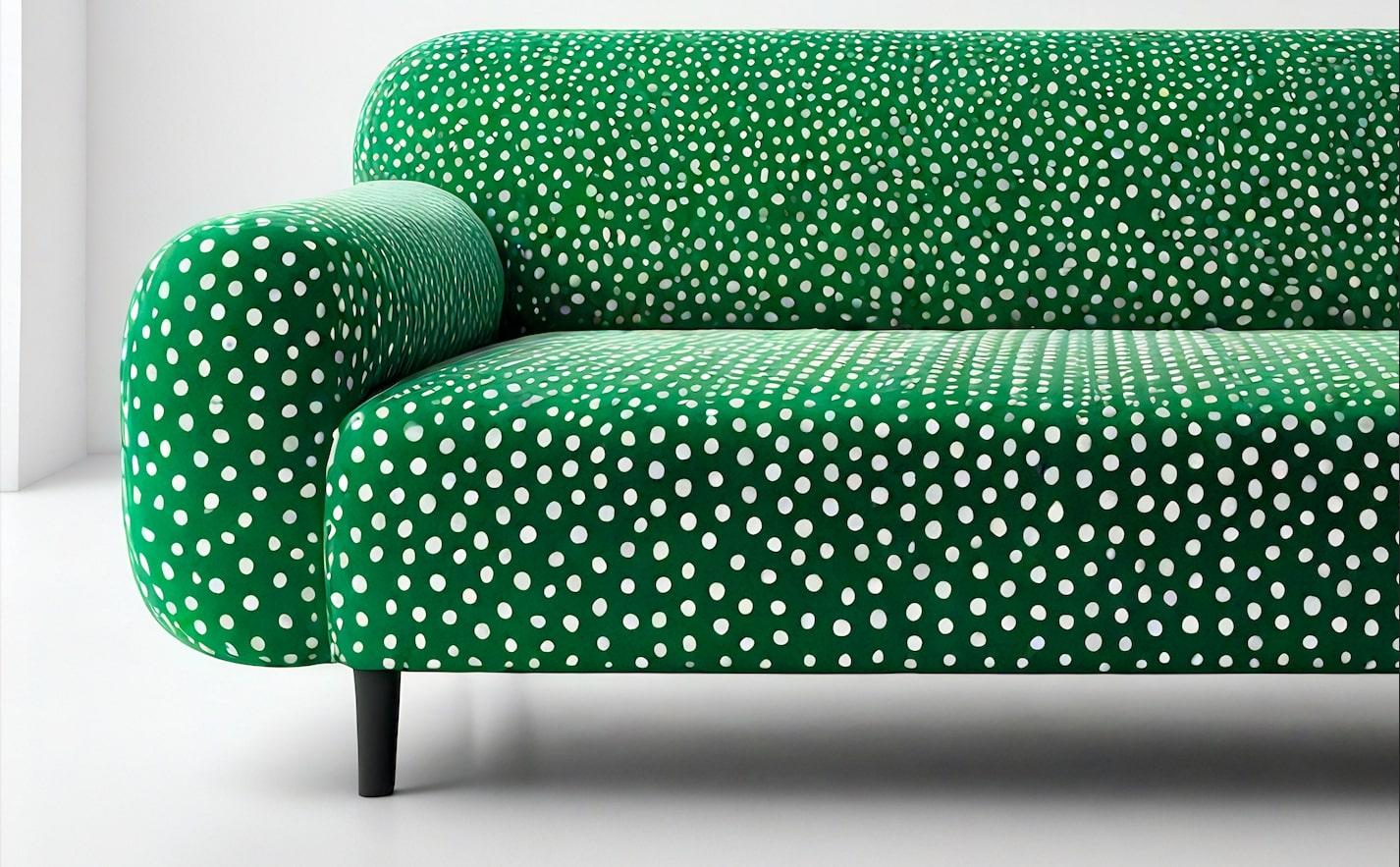 Canapé Artisanal Polkadot Green 3 Seater Neuf - En vente à New York, NY