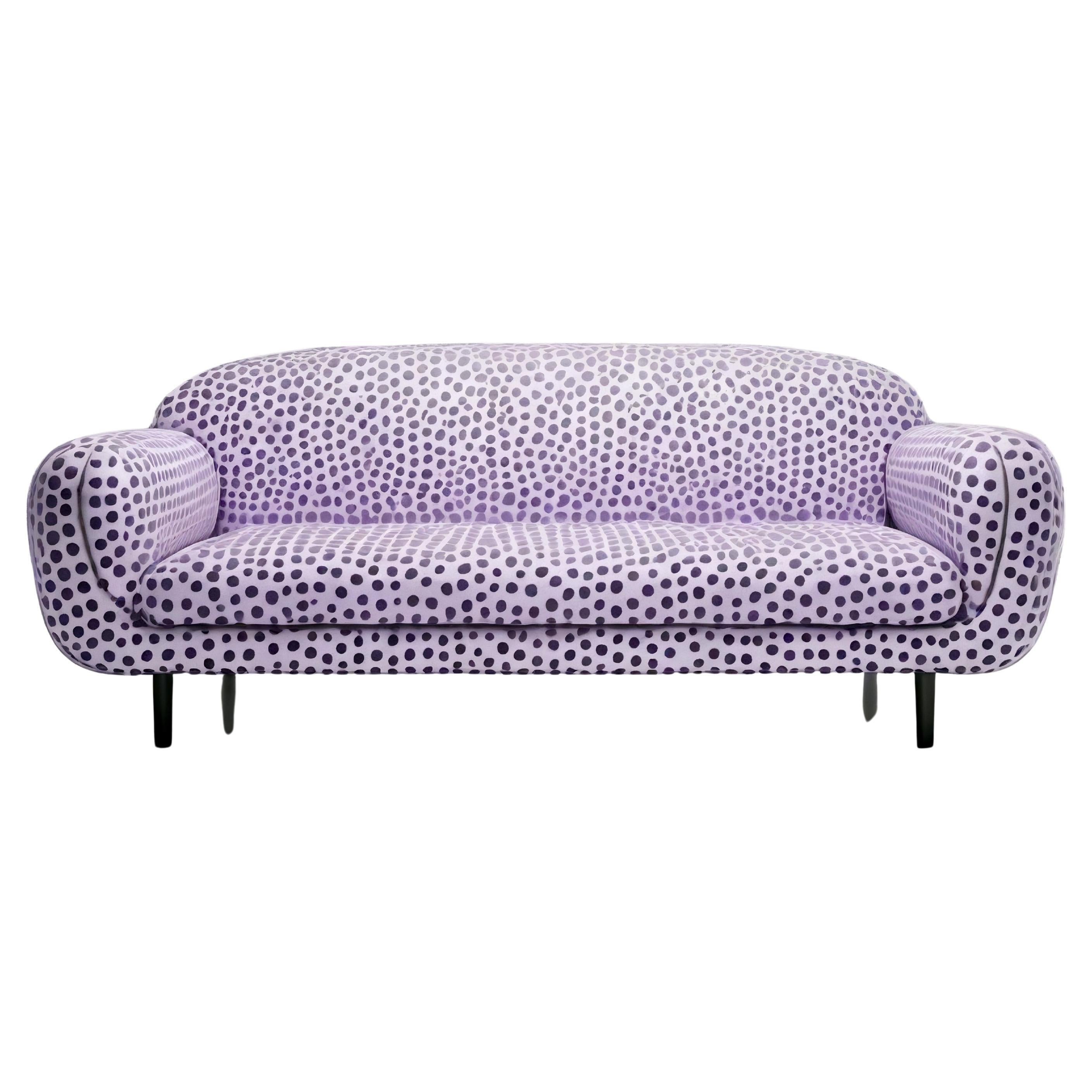 Sofá Artisanal Polkadot Lavanda 3 Plazas