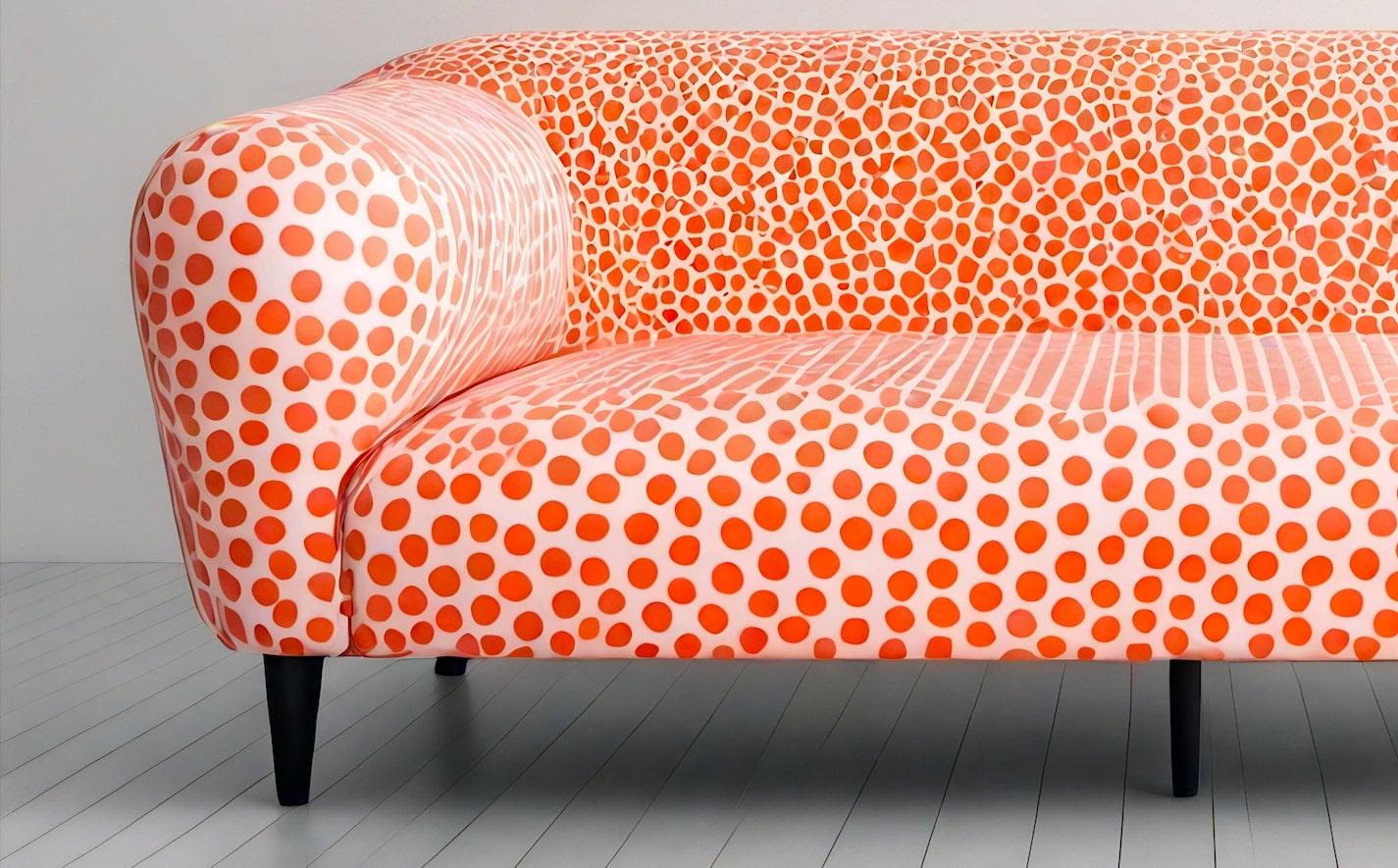 Sofá de 3 plazas Artisanal Polkadot Peach Indio en venta
