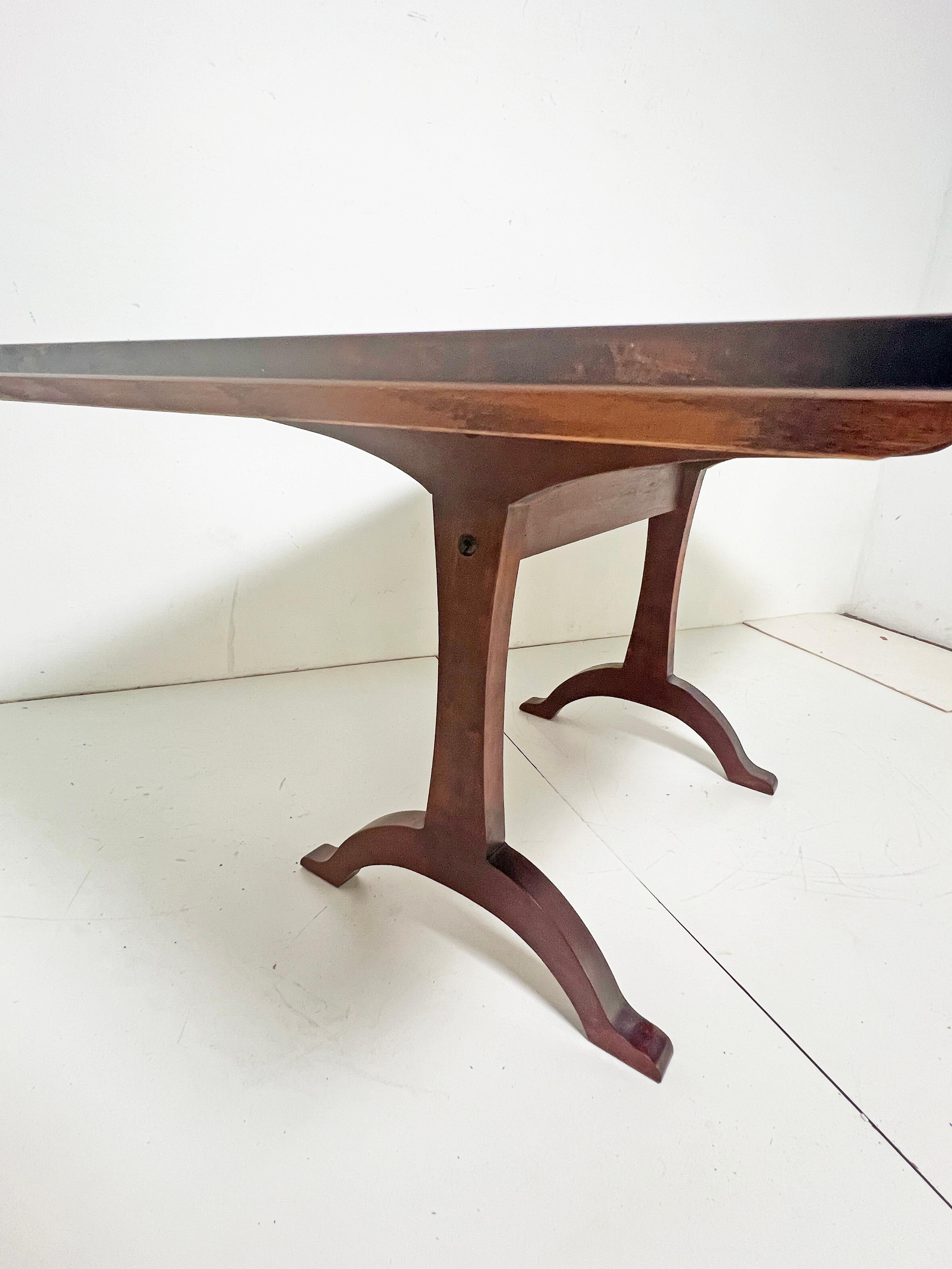 Artisanal Shaker Style Tiger Maple Dining Table by Gary Adriance, Massachusetts For Sale 2