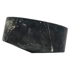 Artisanal Solid Black Marble Minimalist Talayot Bowl, Small, in Stock