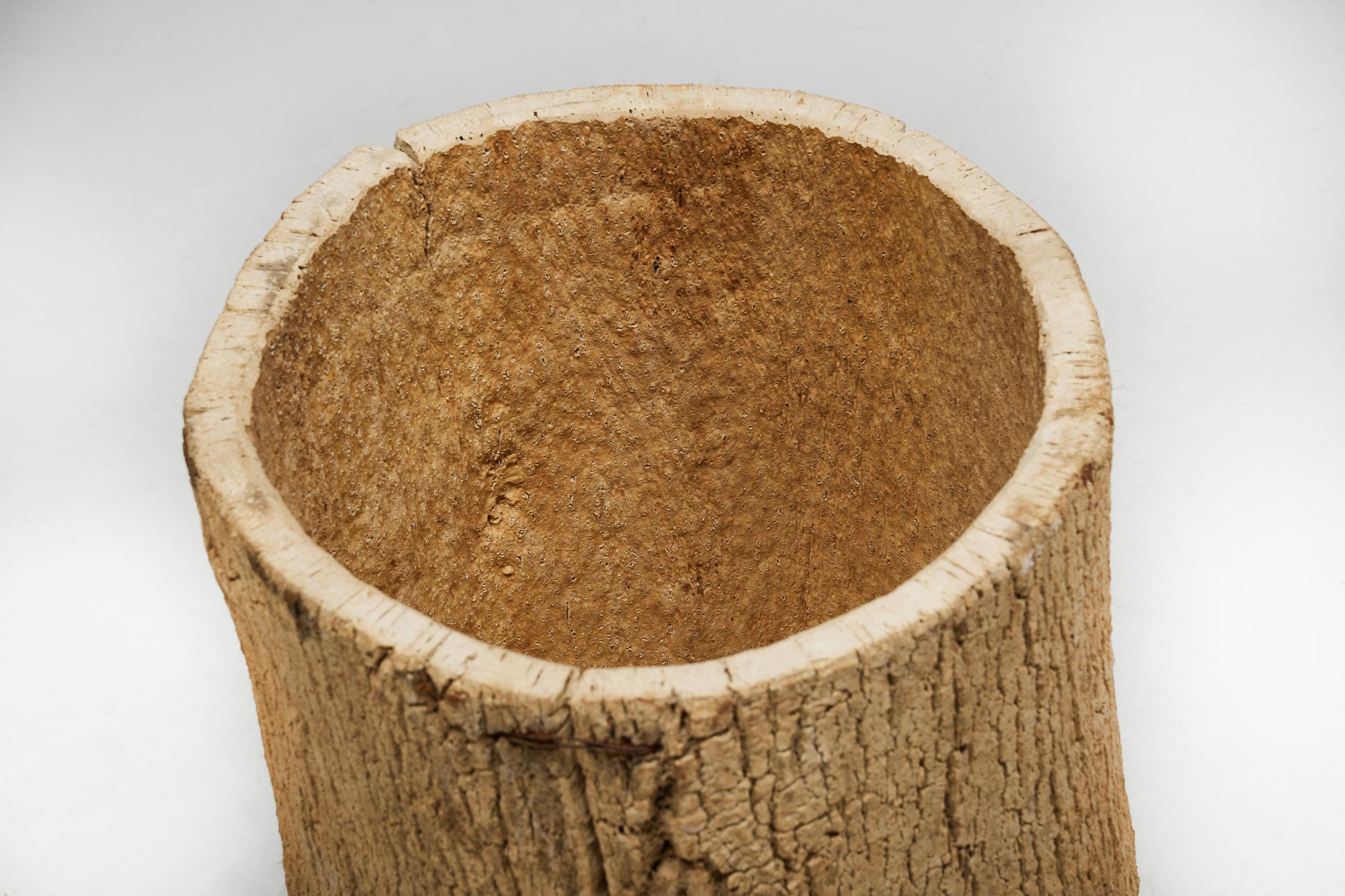 French Artisanal Tree Trunk Planter, France, 19th Century For Sale