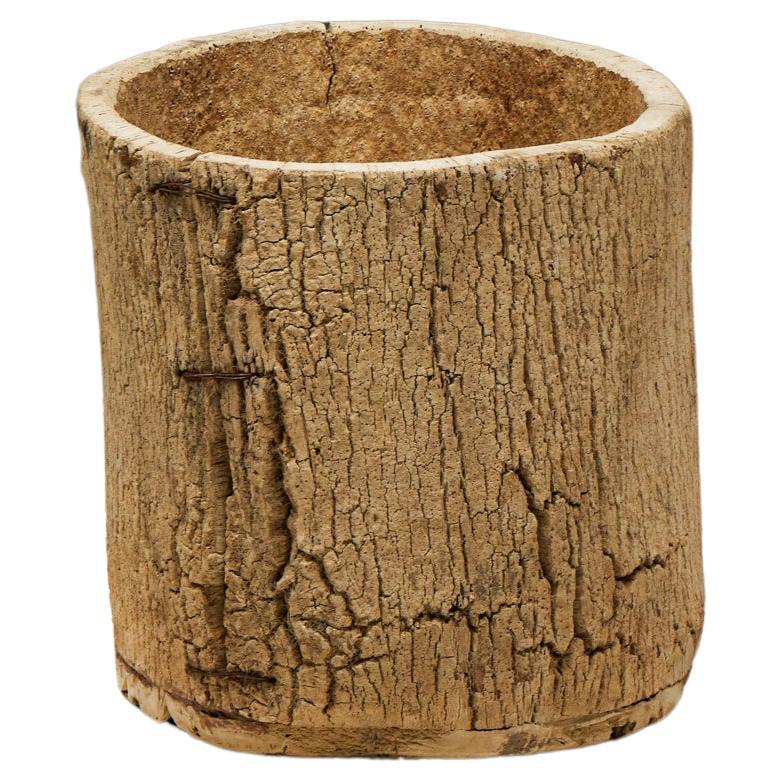 Fioriera artigianale con tronco d'albero, Francia, XIX secolo in vendita