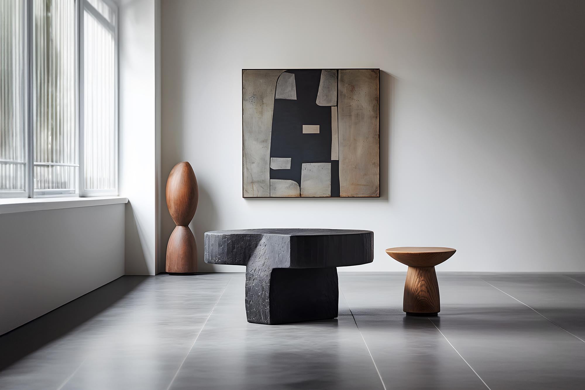 Brutalist Artisanal Unseen Force #8 Joel Escalona's Crafted Oak Table, Elegance & Form For Sale