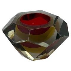 Artisanal Vase Murano 'Sommerso' Glass  Emmegi - Vintage Handmade 1970s 