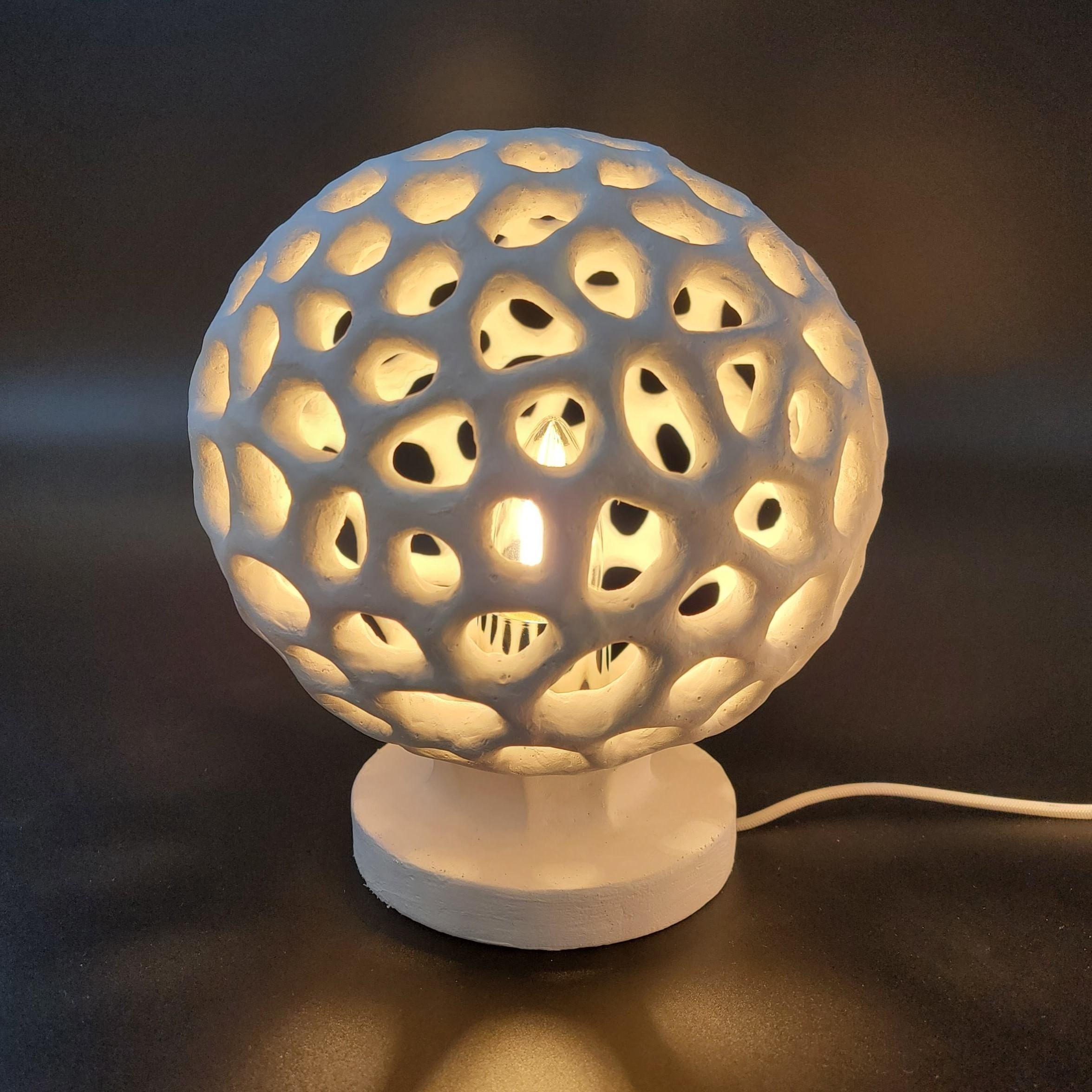 Hand-Crafted Artisanal Voronoi Sphere Ambient Table Light For Sale