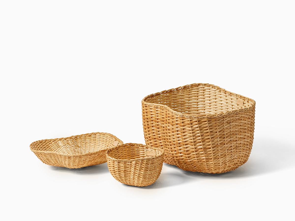 Organic Modern Artisanal Wicker Basket Medium For Sale