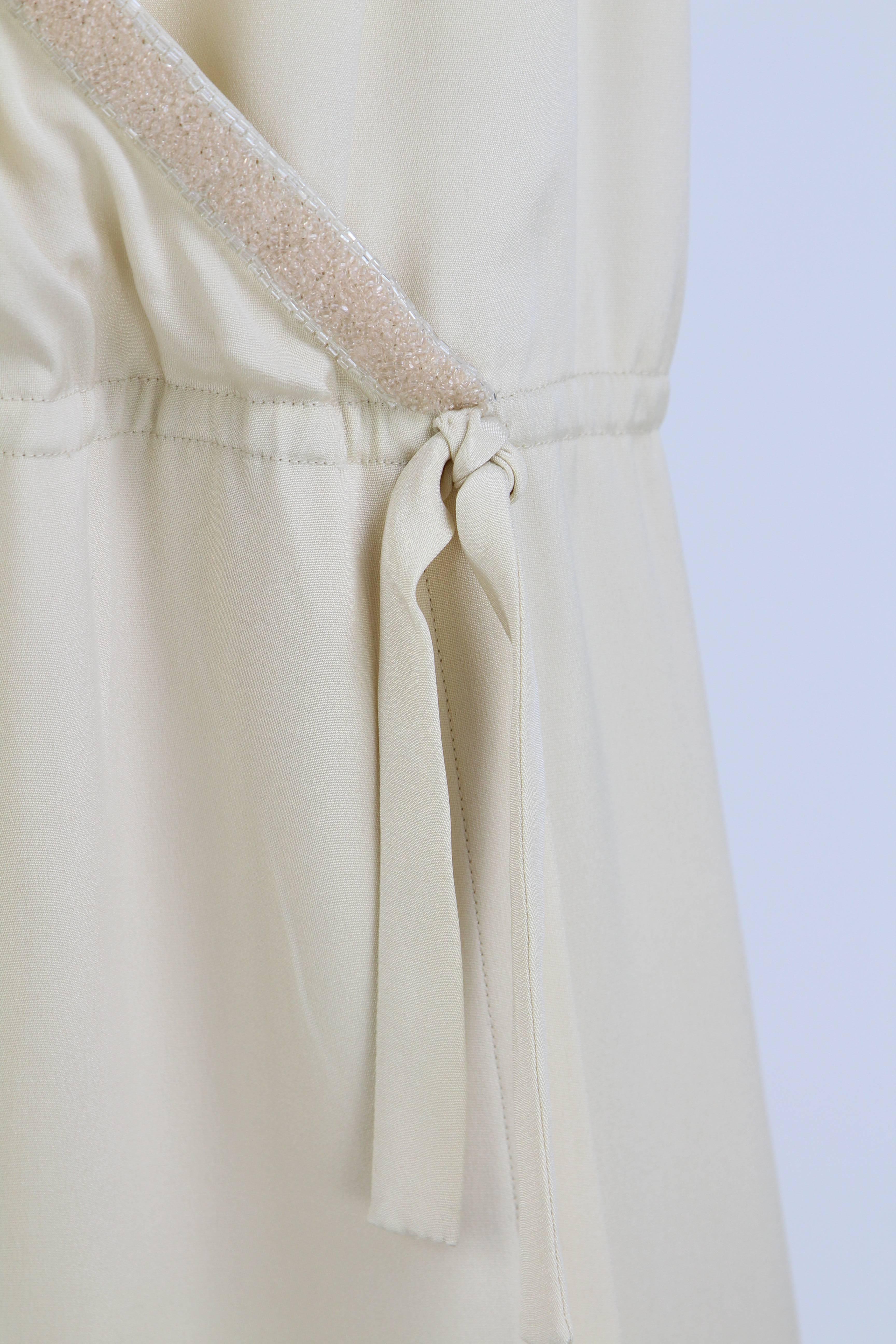 Women's Artisanl Off-white Silk Dress For Sale