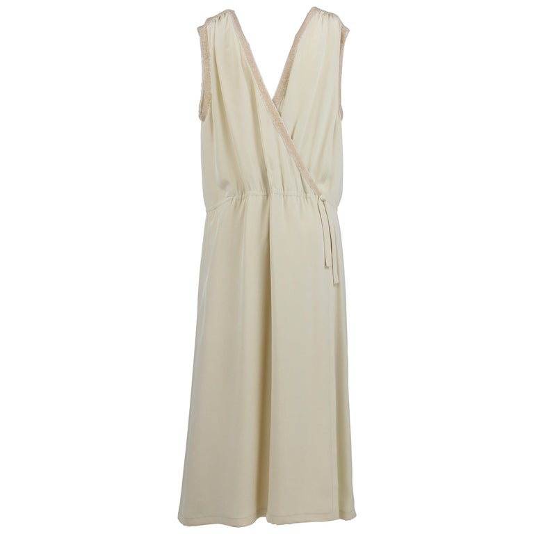 Artisanl Off-white Silk Dress For Sale at 1stDibs