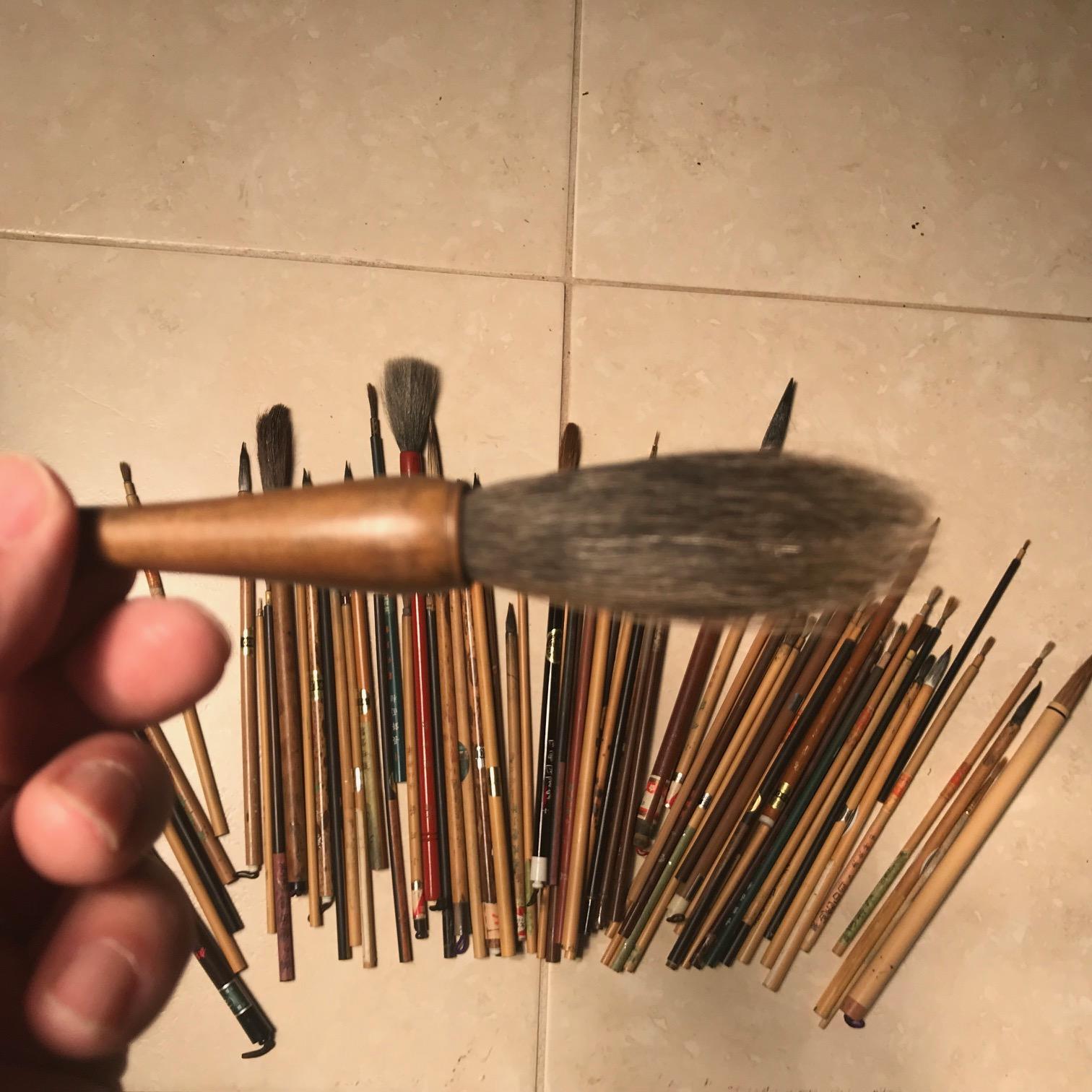 Artisan's Cache 75 Old Chinese and Japanese Paint Calligraphy Bamboo Brushes 5