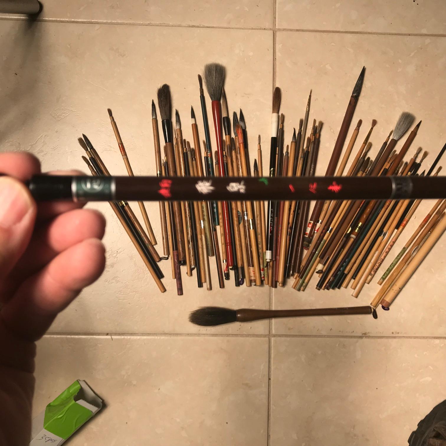 Artisan's Cache 75 Old Chinese and Japanese Paint Calligraphy Bamboo Brushes 6