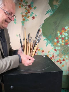 Artisan's Cache of 25 Old Chinese Paint Calligraphy Bamboo Brushes