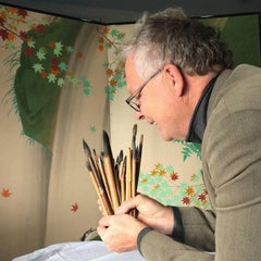 Artisan's Cache of 35 Old Chinese Paint Calligraphy Bamboo Brushes