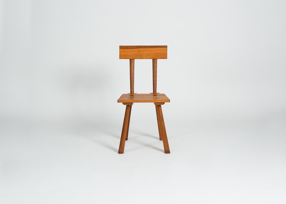 Rustic Artisans of Marolles, Mid-century Oak Kitchen Chair, France
