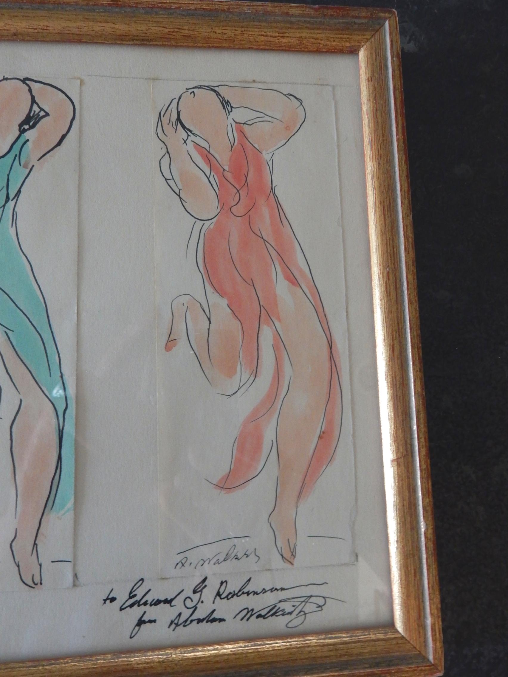 Artist Abraham Walkowitz watercolors of Isadora Duncan, circa 1915 In Good Condition In Las Vegas, NV