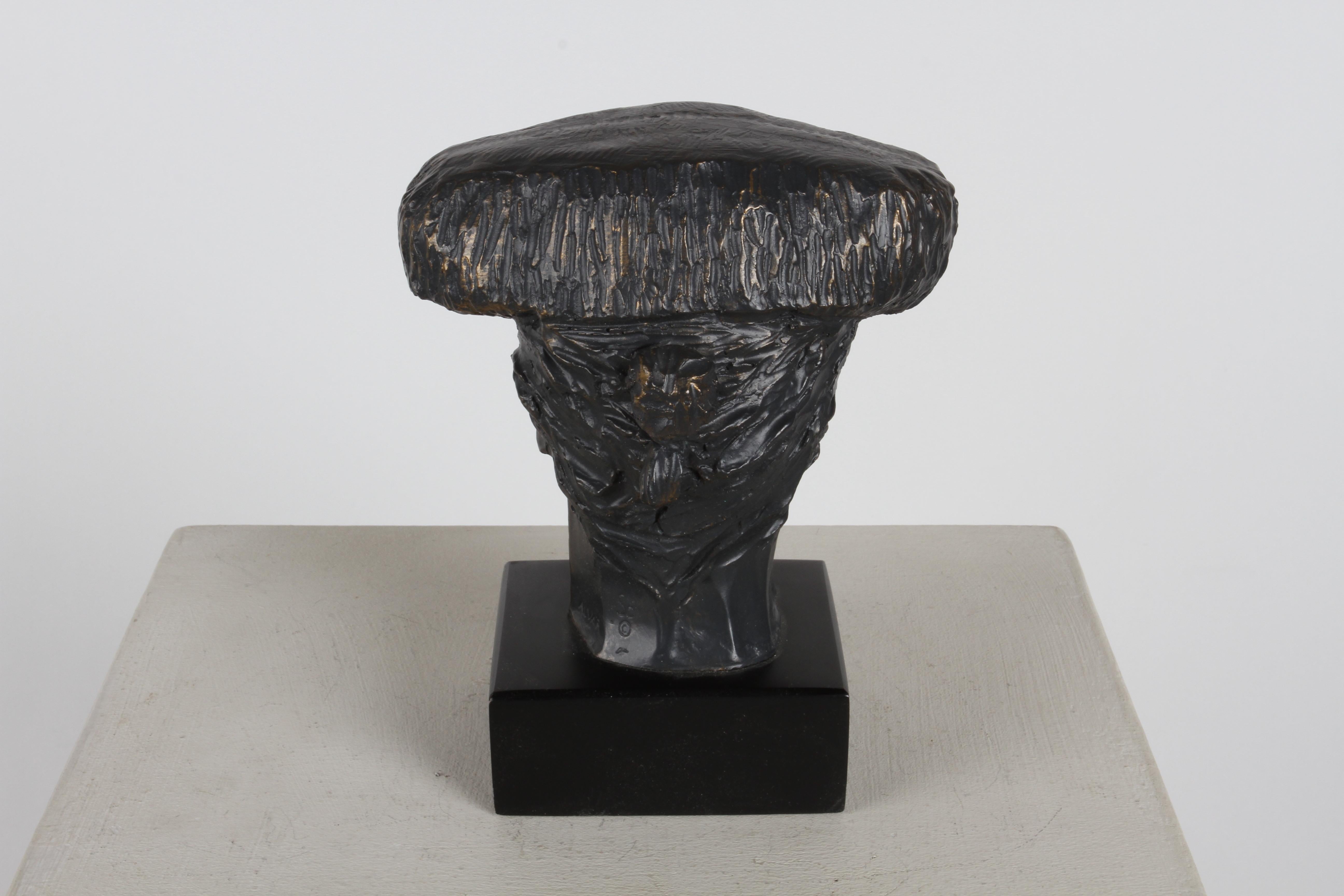 Mid-20th Century Artist Alvar Sunol Mid-Century Bust Sculpture of a Matador Bronze Tone Composite For Sale
