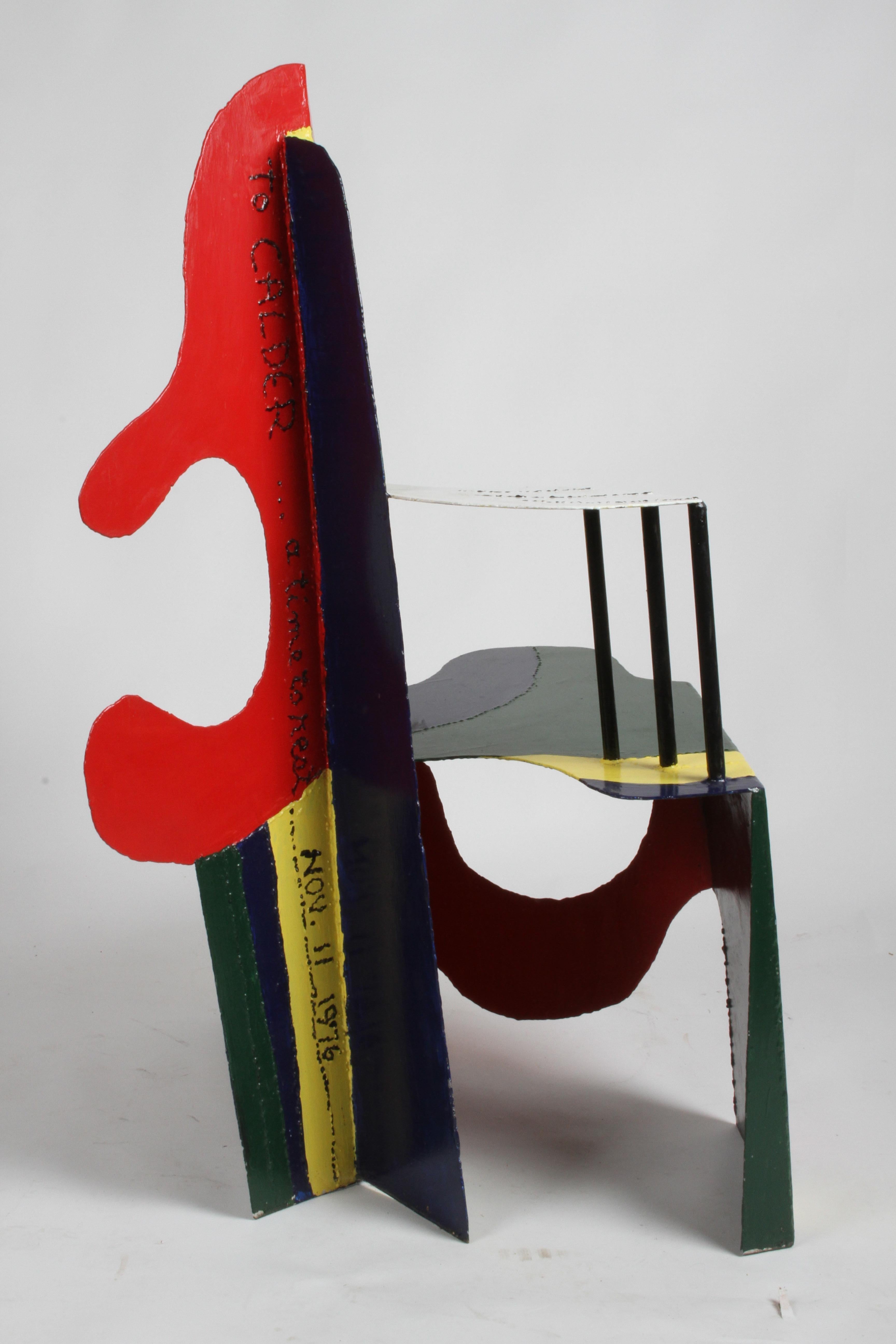 Artist Brother Mel Meyer's Homage to Alexander Calder 11/11/76 Chair Sculpture For Sale 5