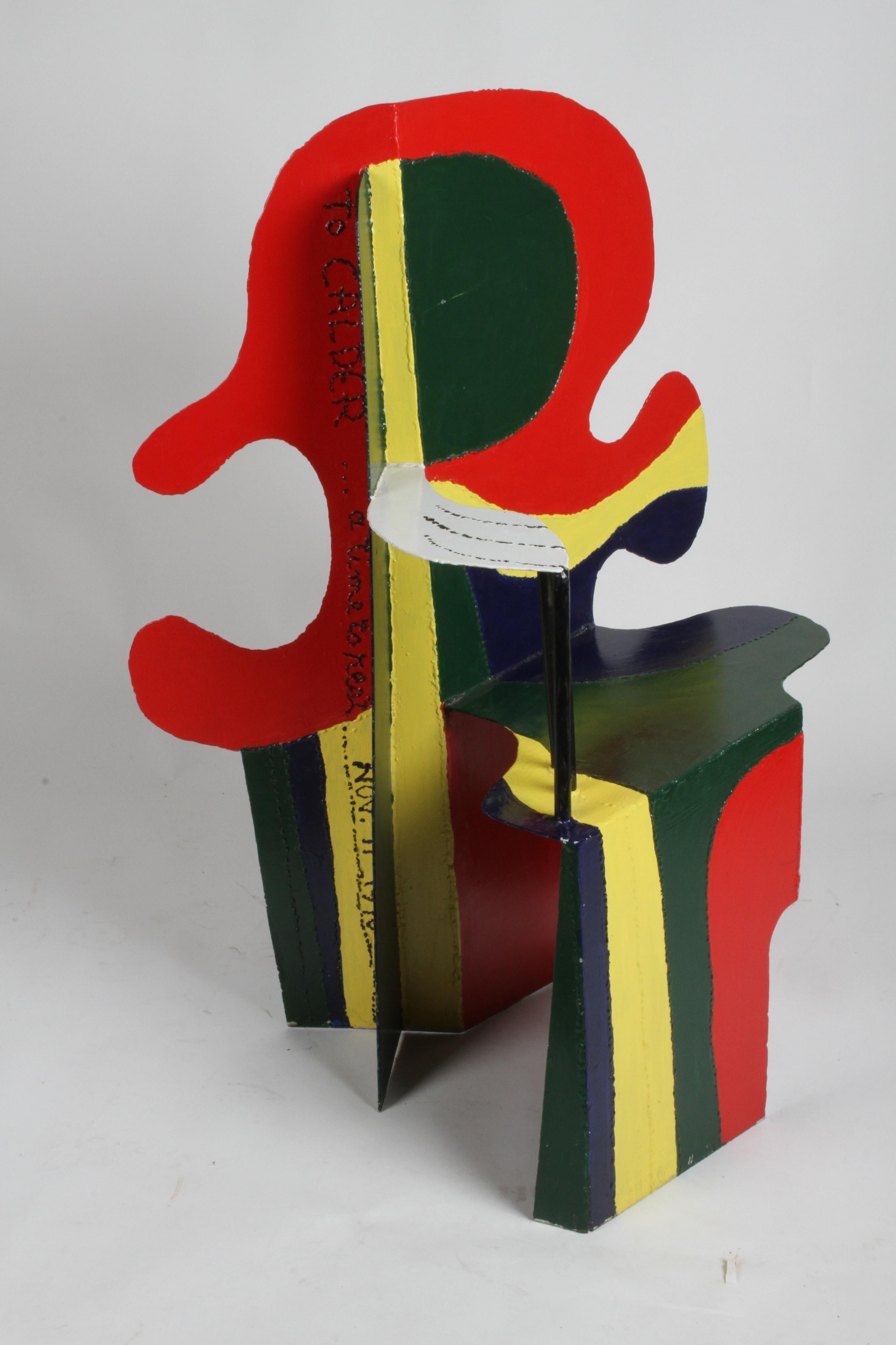 American Artist Brother Mel Meyer's Homage to Alexander Calder 11/11/76 Chair Sculpture For Sale
