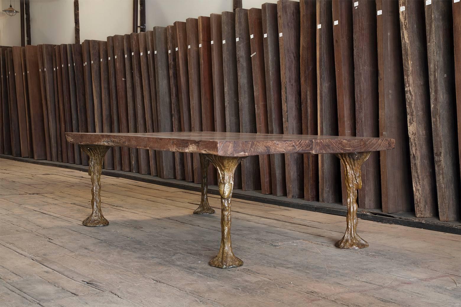 Thai Artist Collaboration Bronze Dining Table by Jean Bilquin for P. Tendercool For Sale