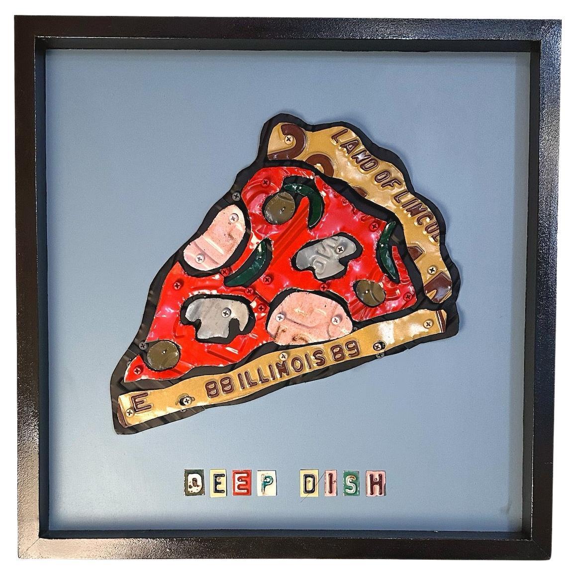 Artista Derek Christensen Targa originale Pizza Pop Art, Pop Art firmata