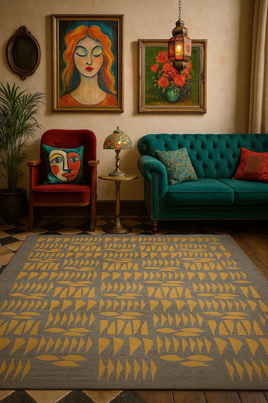 Tappeto in lana e seta dell'Himalaya, in edizione limitata, disegnato dall'artista, annodato a mano 4 In condizioni Nuovo in vendita a Miami, FL