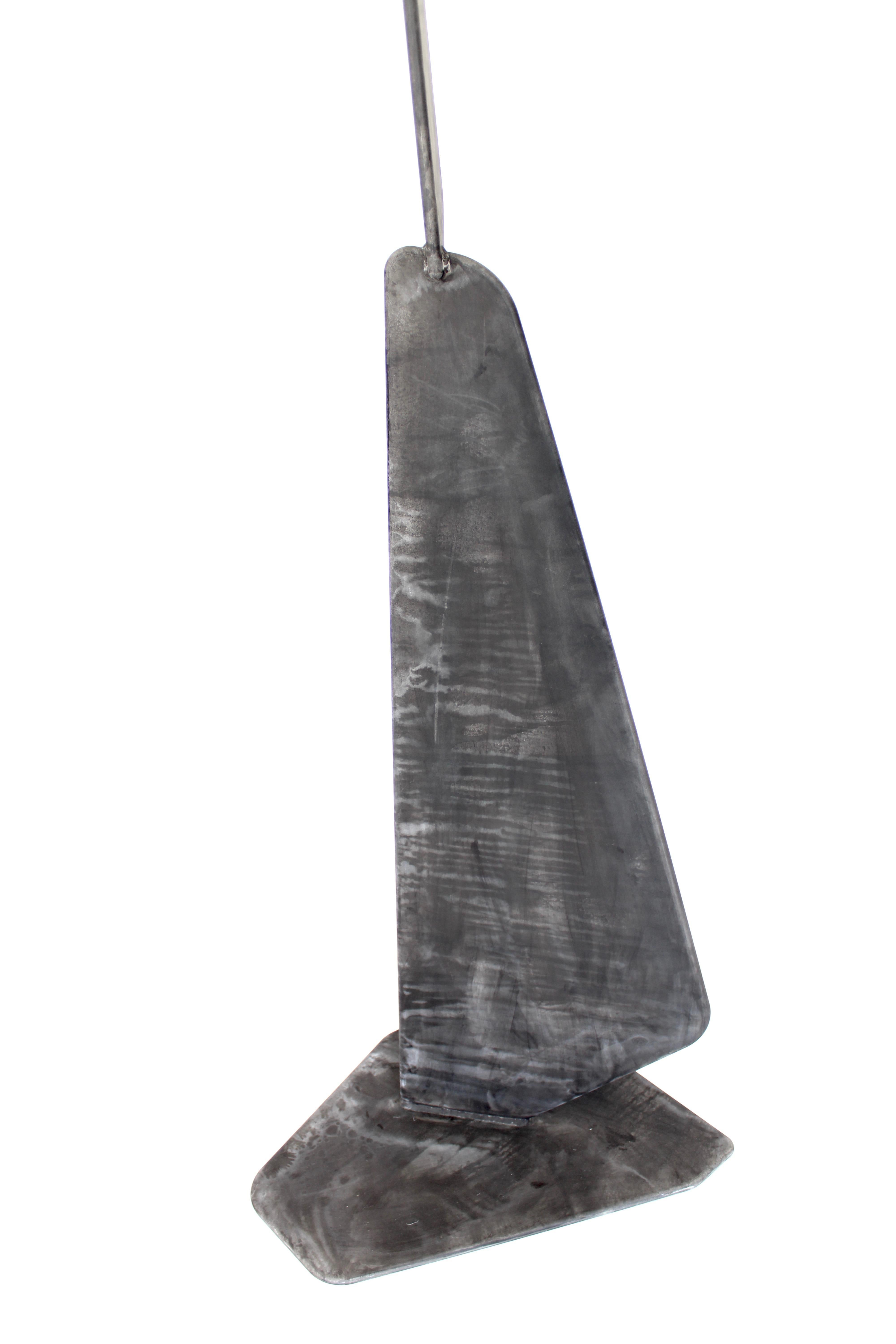 Artist Elliot Bergman Patinated Dark Charcoal Gray to Black Aluminum Sculpture  8