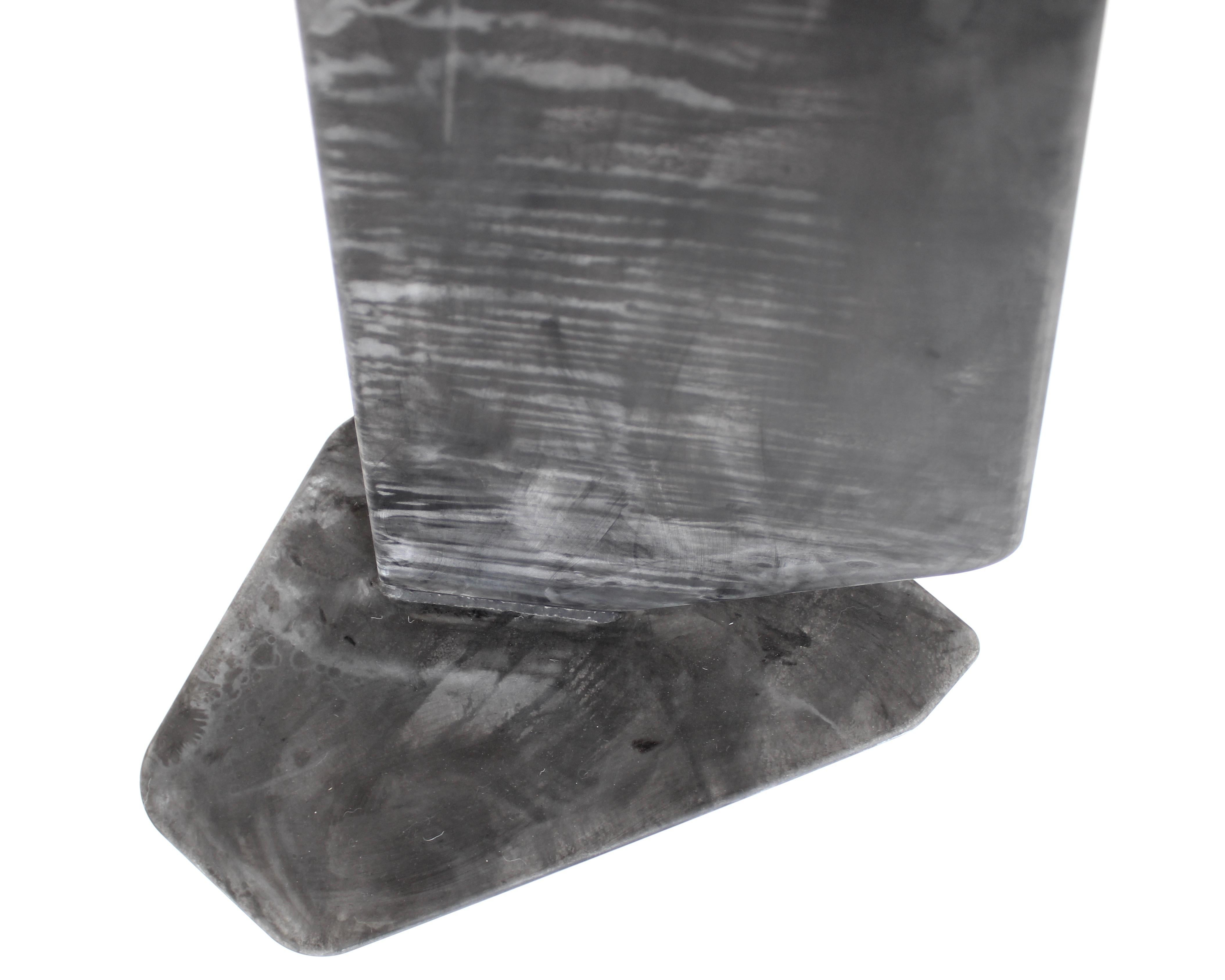 Artist Elliot Bergman Patinated Dark Charcoal Gray to Black Aluminum Sculpture  9