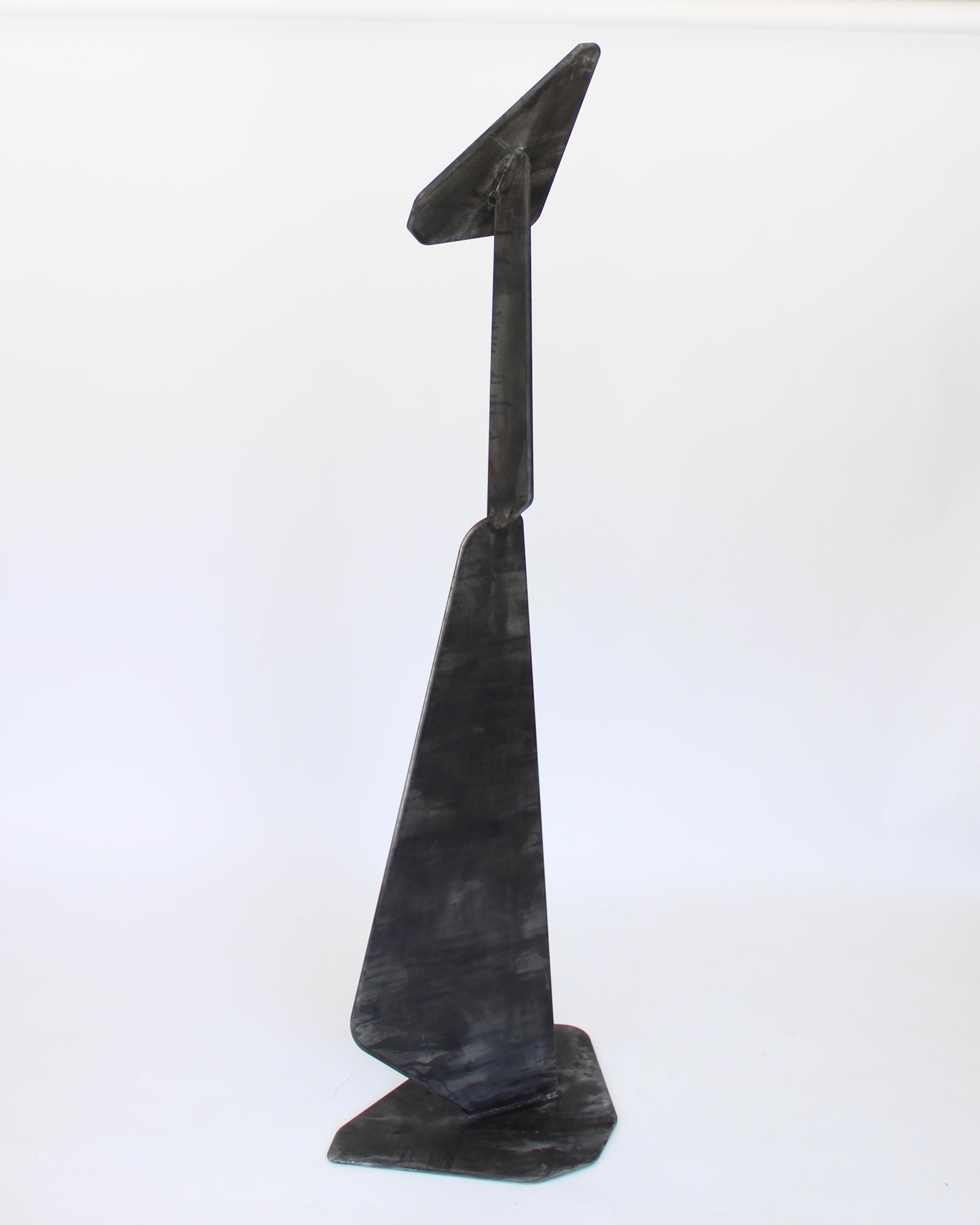 American Artist Elliot Bergman Patinated Dark Charcoal Gray to Black Aluminum Sculpture 