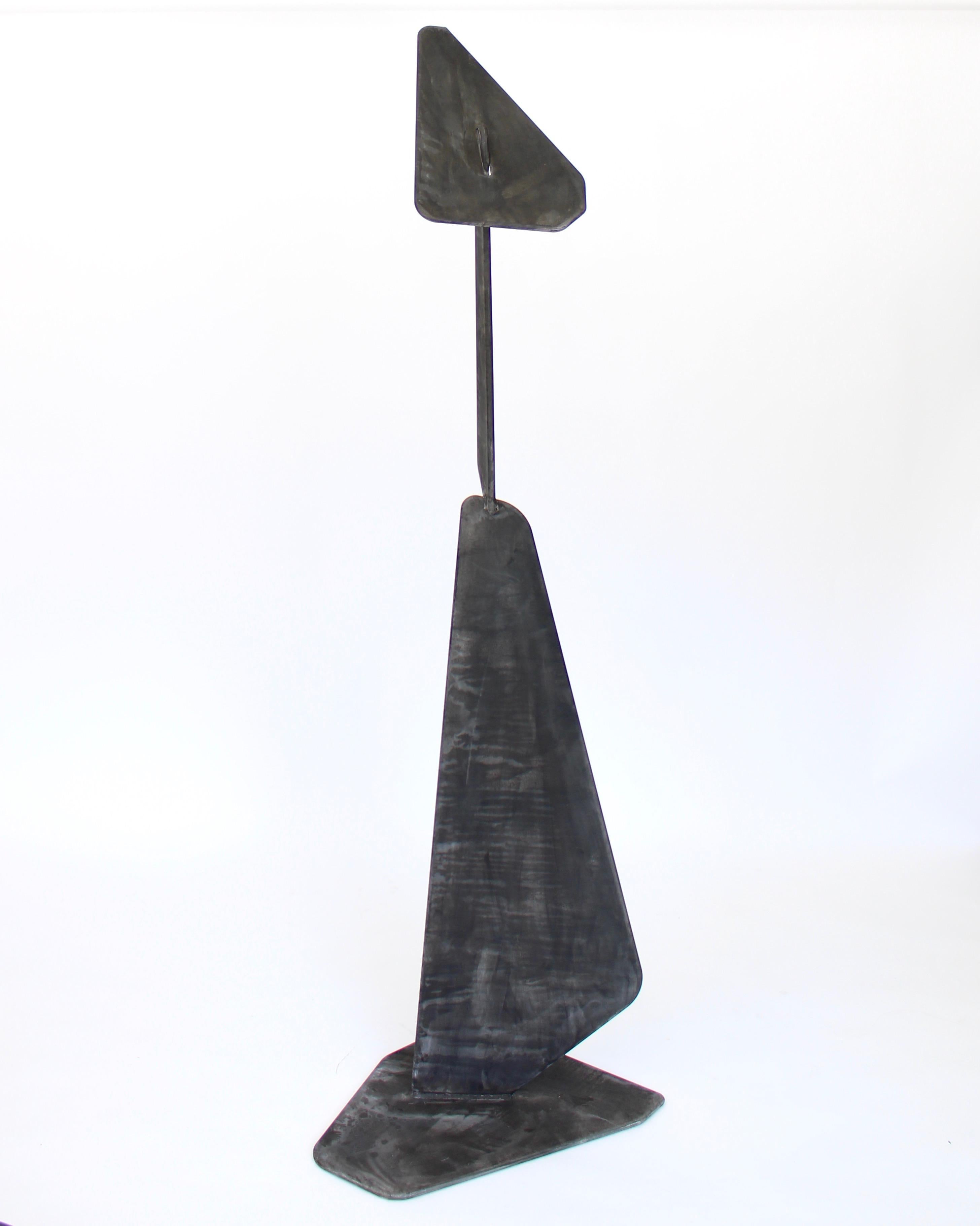 Contemporary Artist Elliot Bergman Patinated Dark Charcoal Gray to Black Aluminum Sculpture 