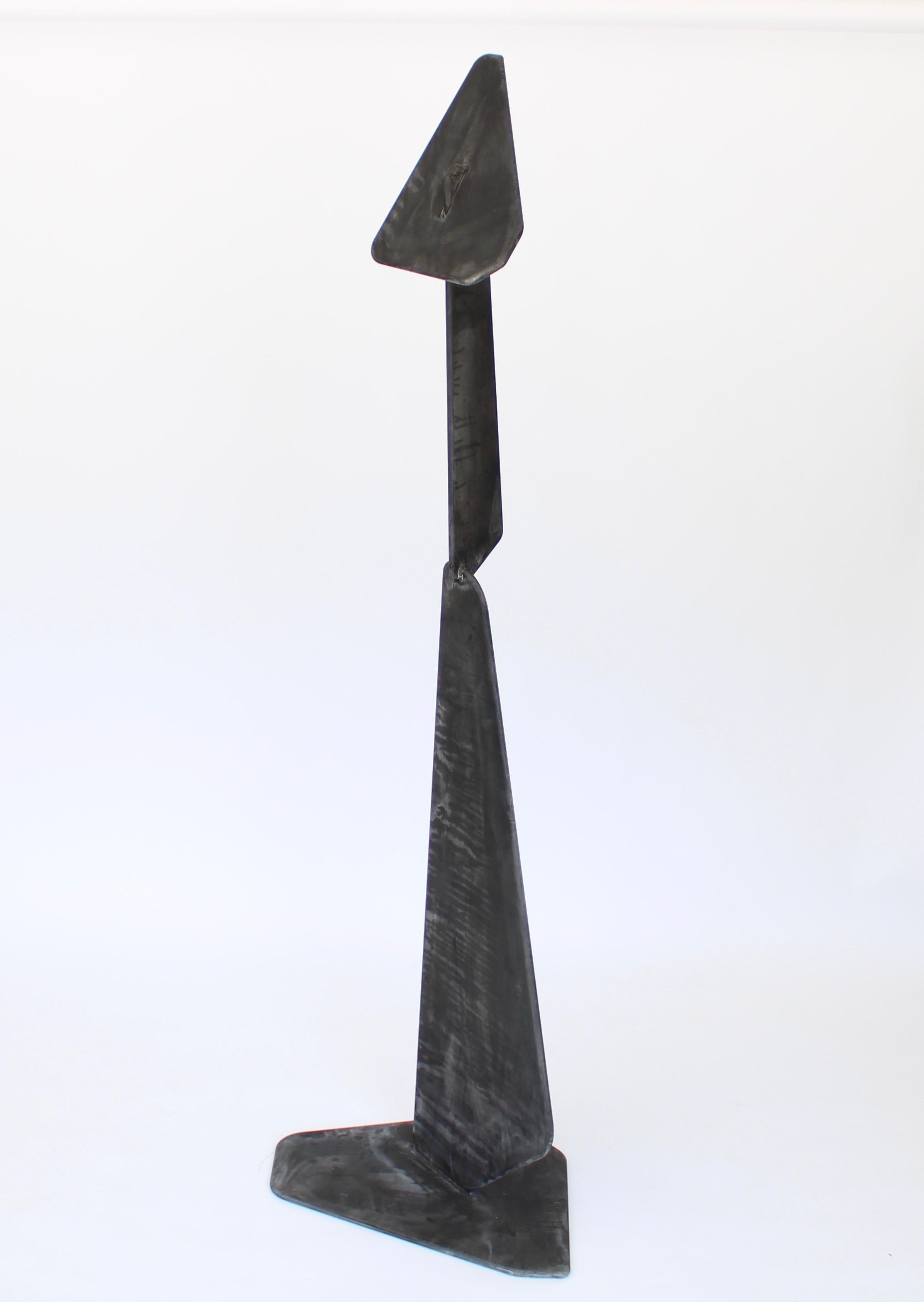 Artist Elliot Bergman Patinated Dark Charcoal Gray to Black Aluminum Sculpture  1