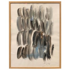 Artist Georges Bouede Painting, Shades of Grey, France, 1996