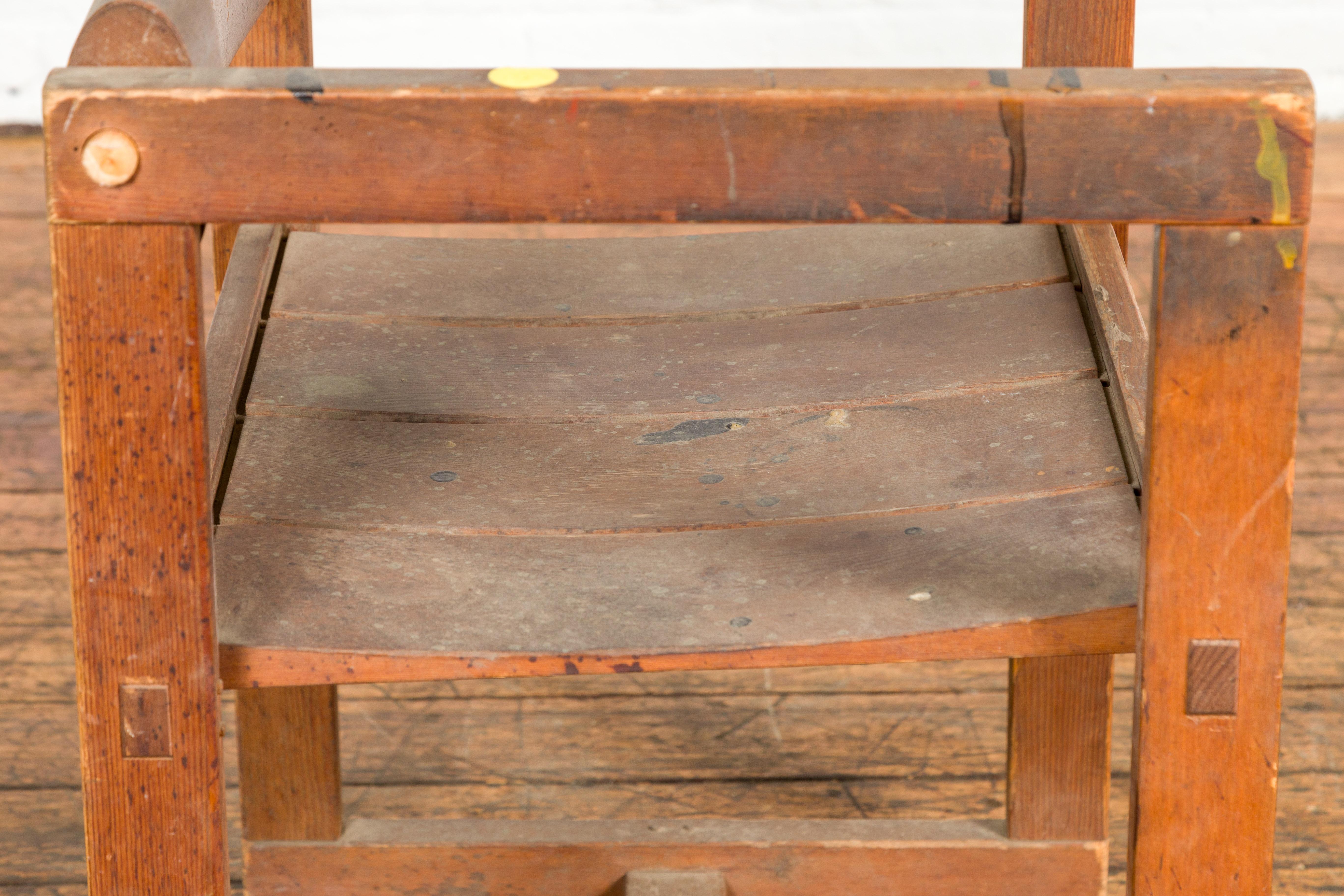 Chaise de bureau vintage de style industriel avec caractère rustique par un artiste en vente 4
