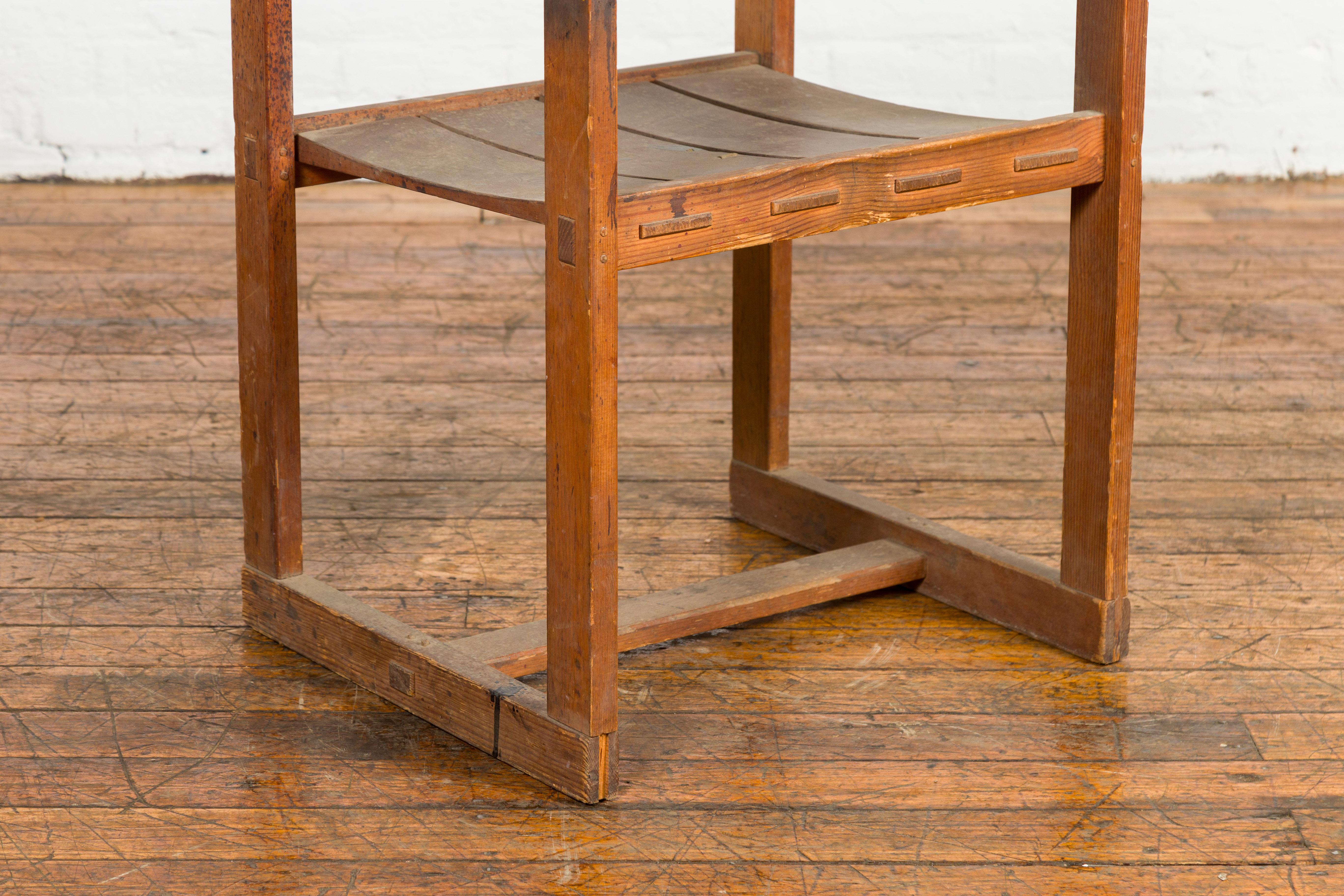 Chaise de bureau vintage de style industriel avec caractère rustique par un artiste en vente 1